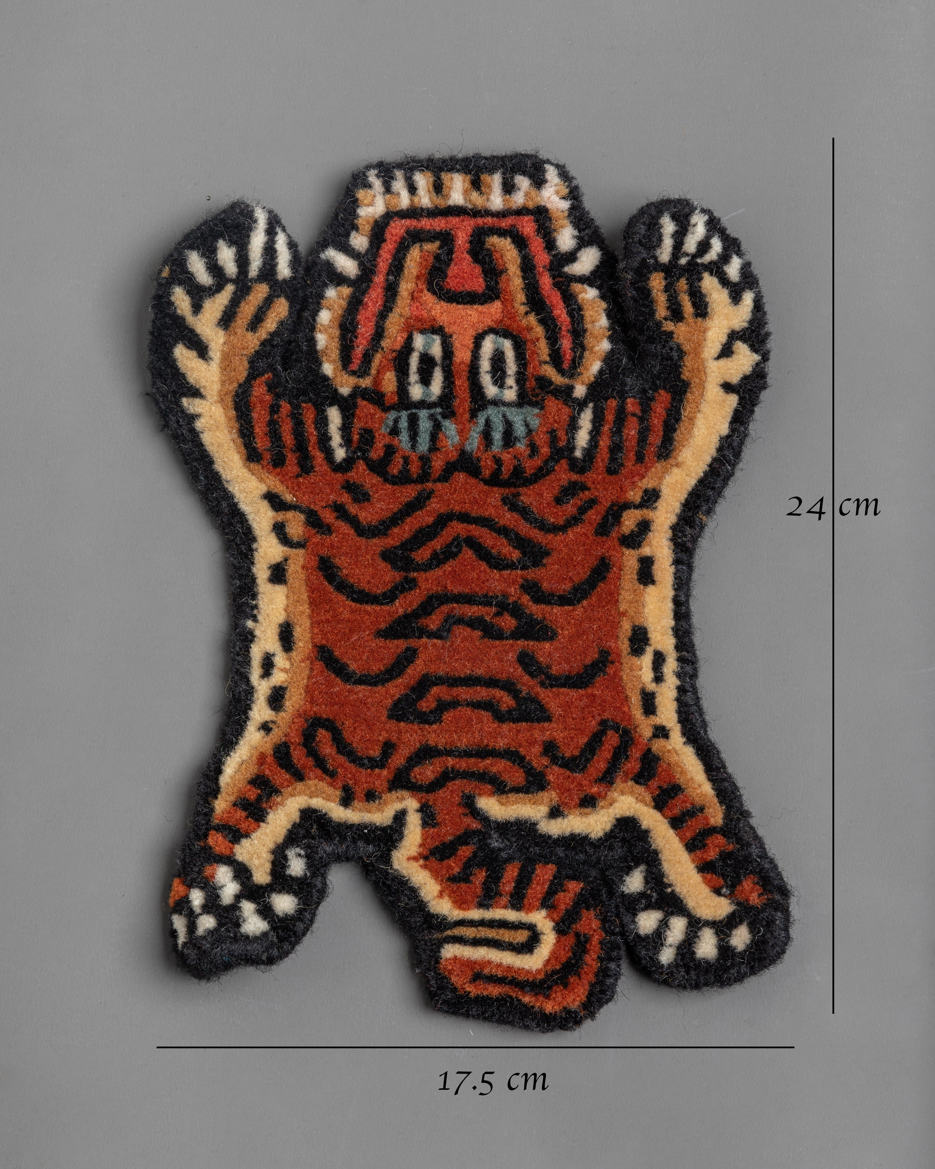 Wool Tiger Design Rug | Tibetan Wool Rug for Spiritual & Home Décor