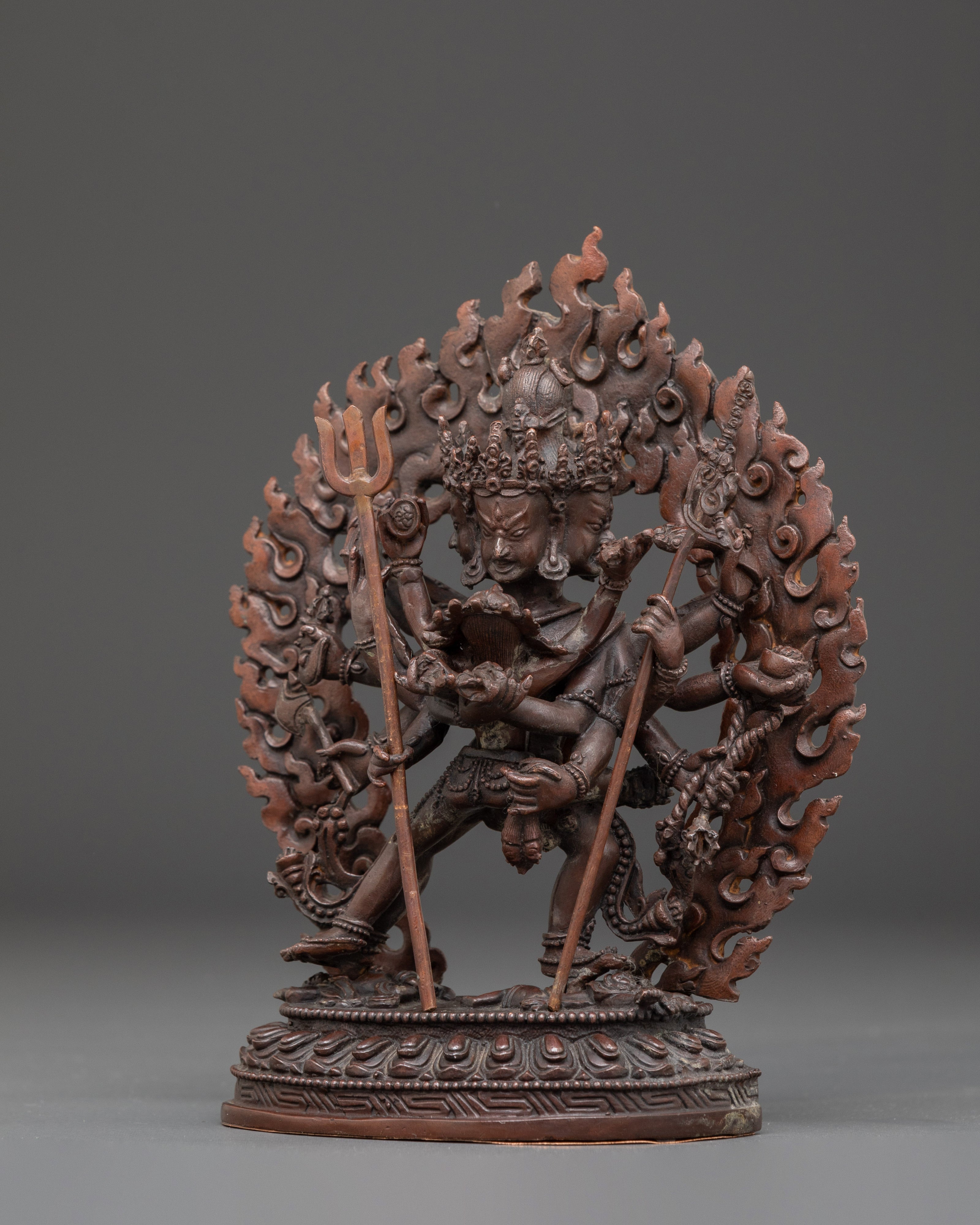Divine Buddhist Protection Icon Chakrasambhara Statue | Buddhist Tantric Icon for Altar