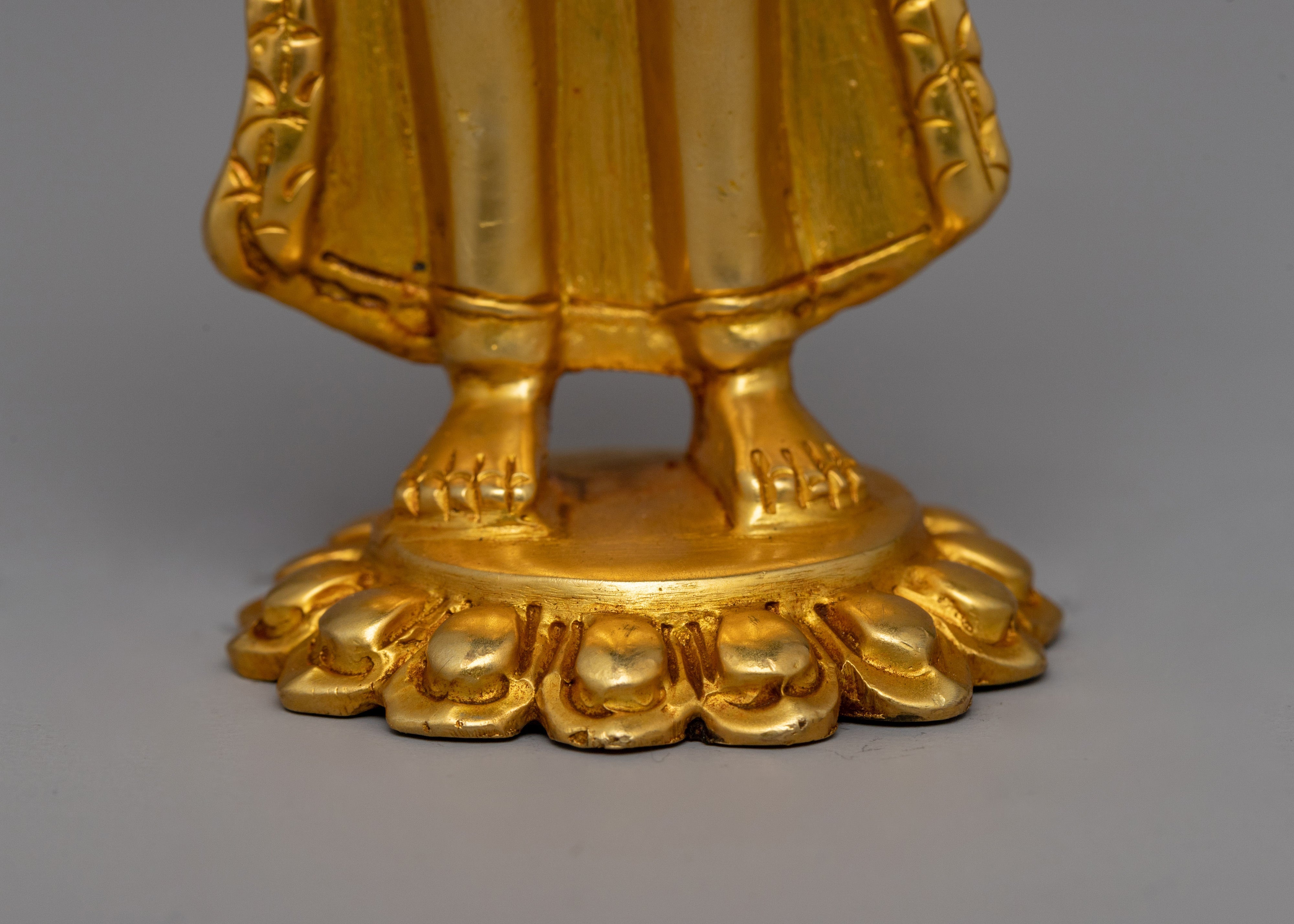 Gold Plated Dipankar Buddha statue | Ancient Buddha Figure