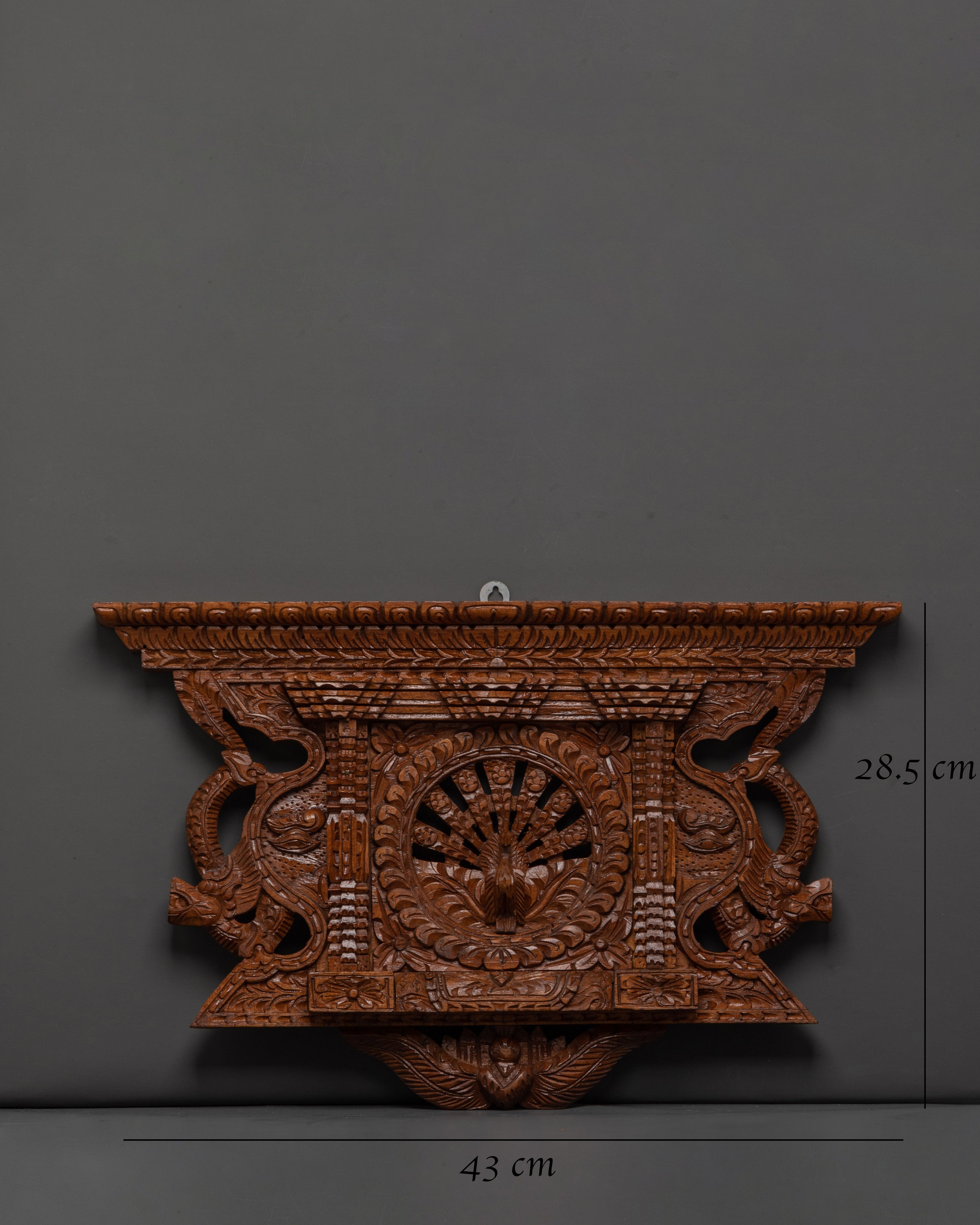 Traditional Wooden Wall Hanging | Peacock Motif Decor