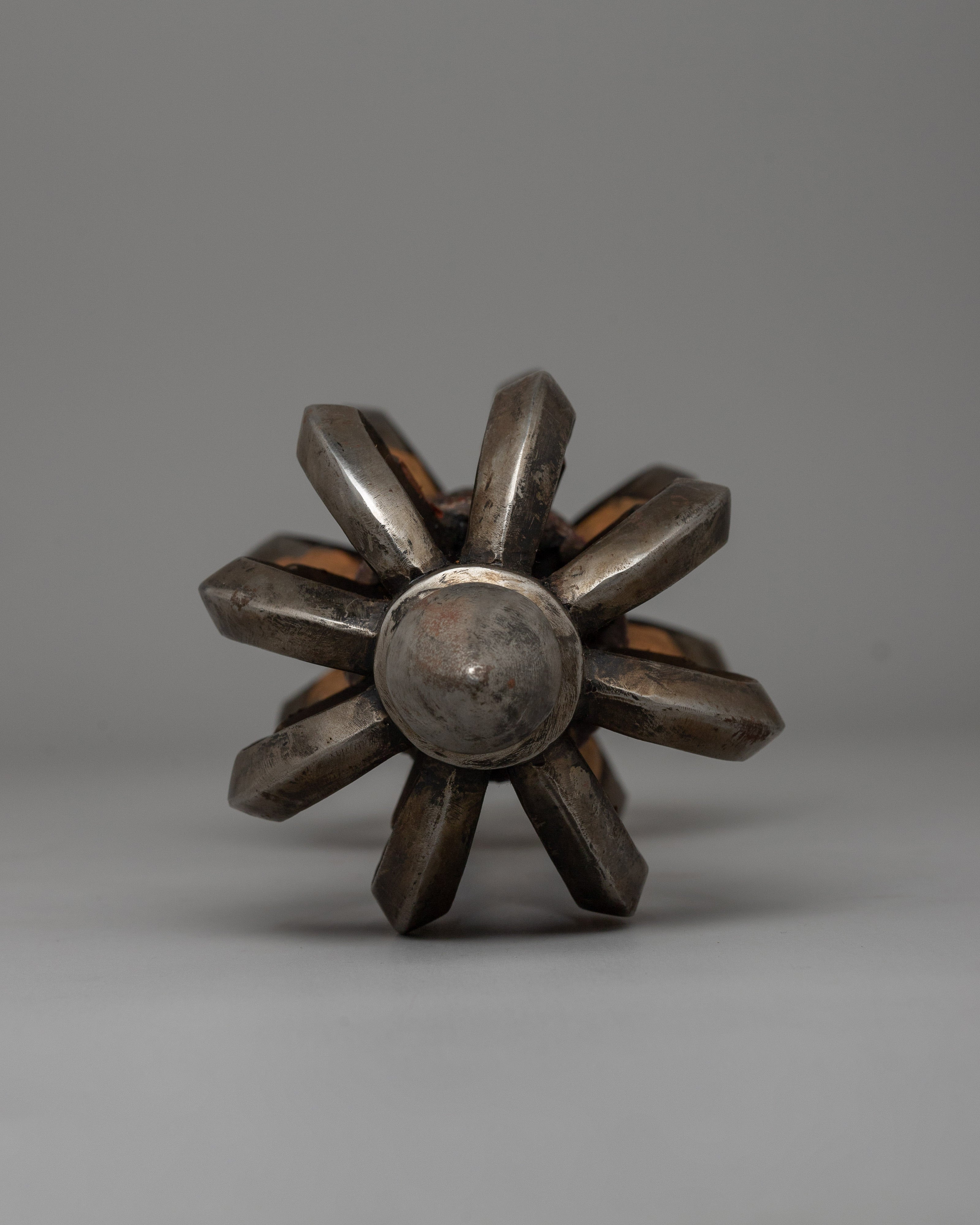 Iron Vajra with Turquoise and Painted Wooden Base | Rituals and Decor