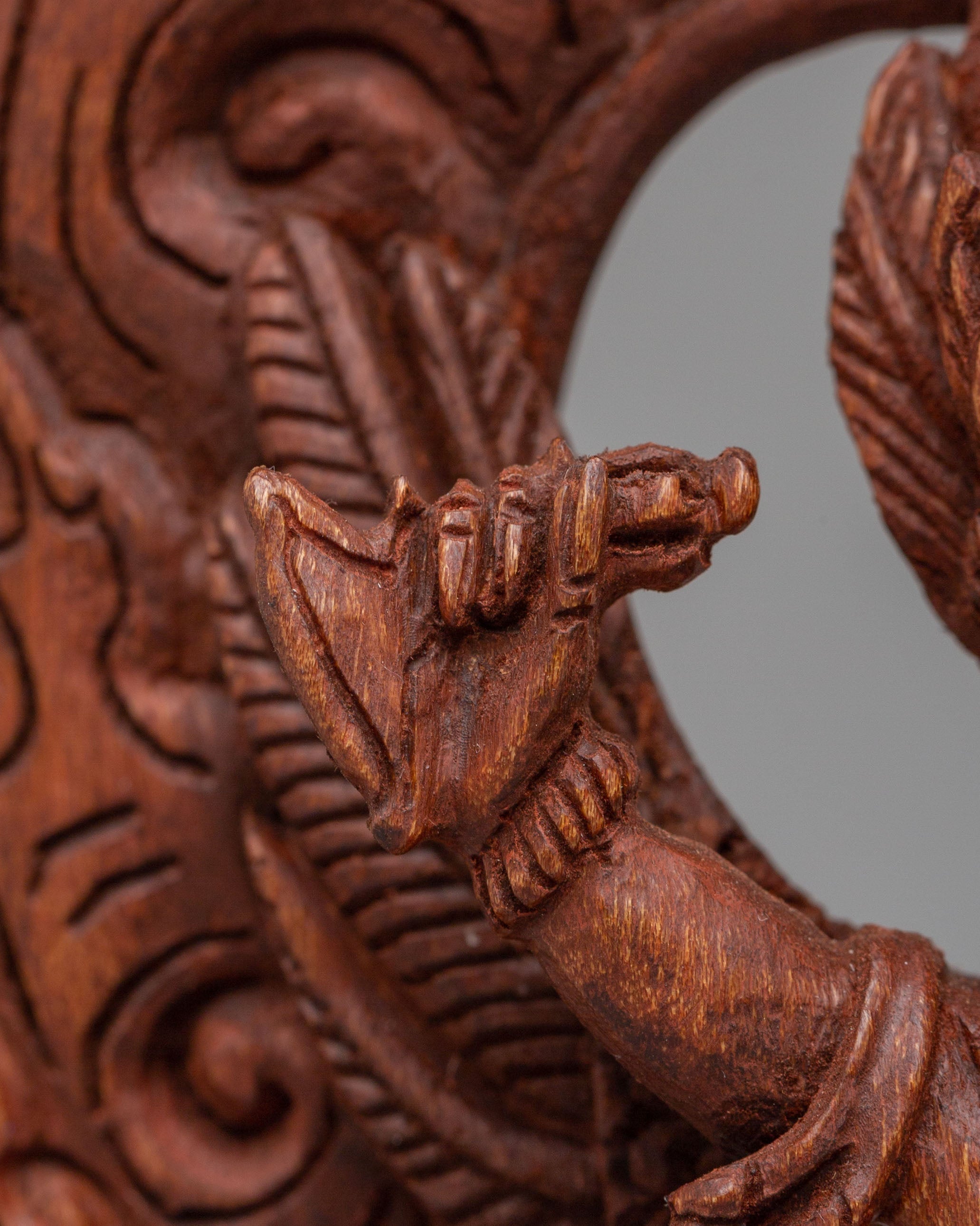 Garuda Statue  | Hand-Carved Wooden Garuda Deity Sculpture