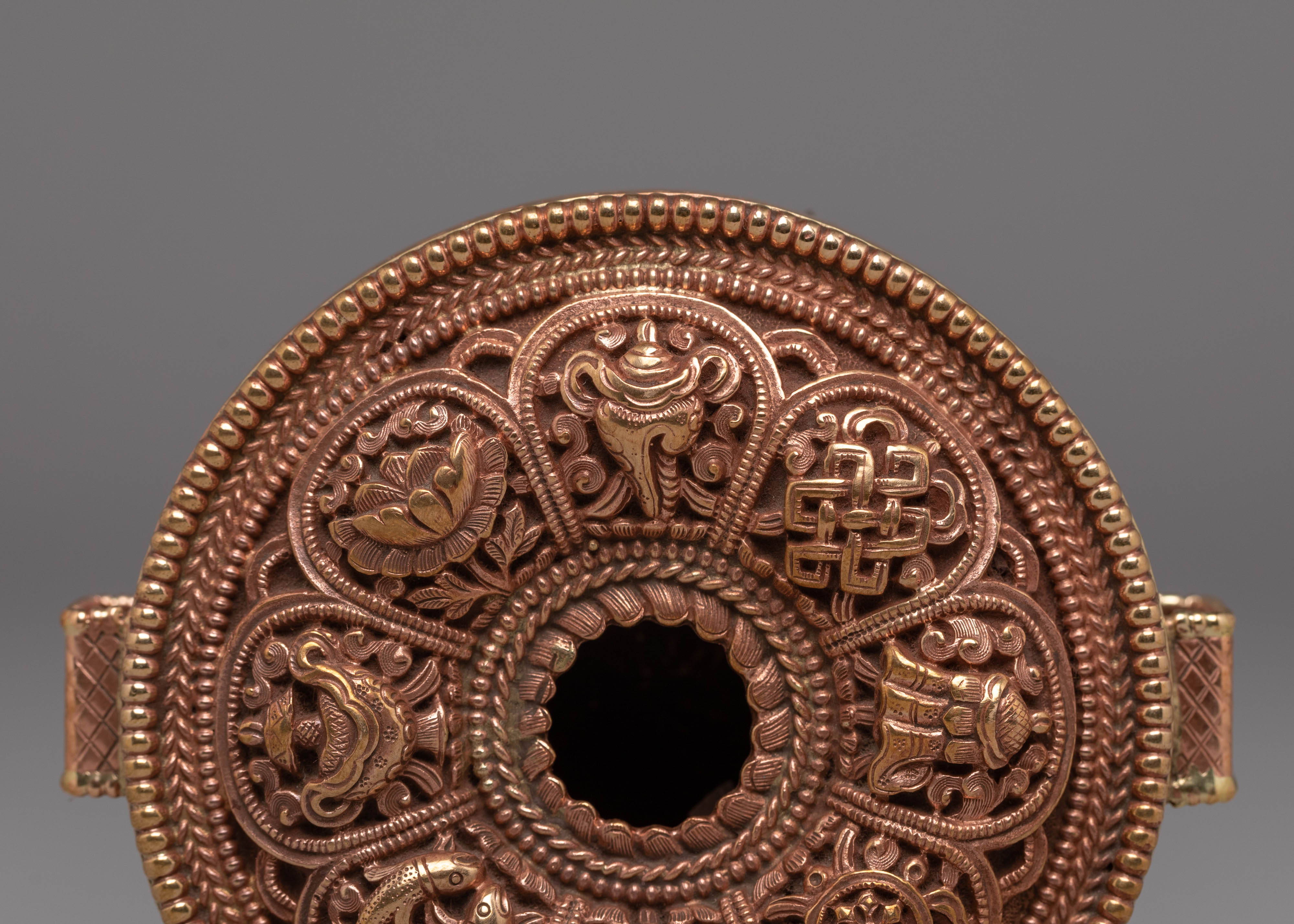 Handmade Copper Ghau Box | Spiritual Decor for Meditation