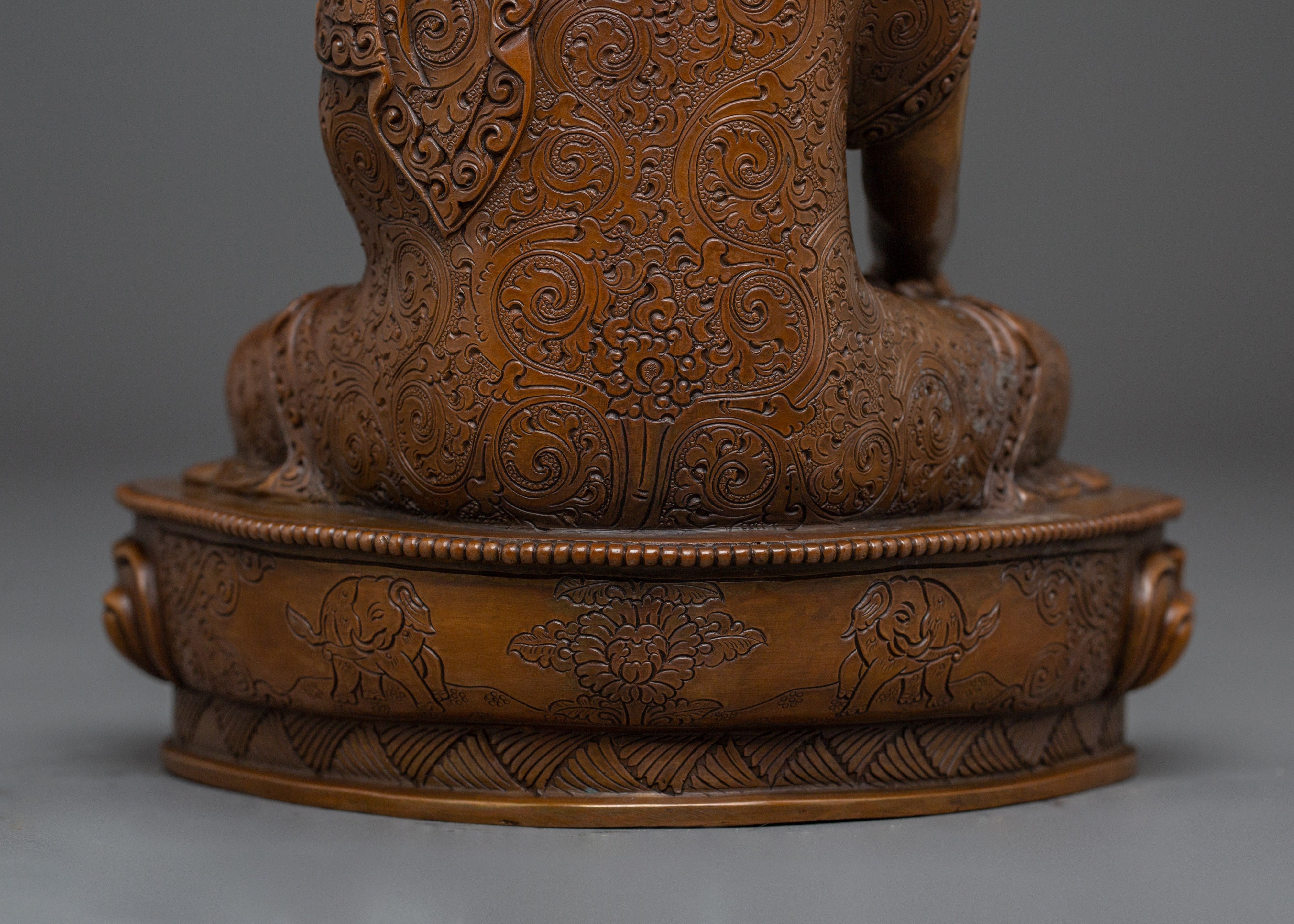 Handcrafted Tibetan Art of Shakyamuni Buddha Statue for Dharma and Altar Decor