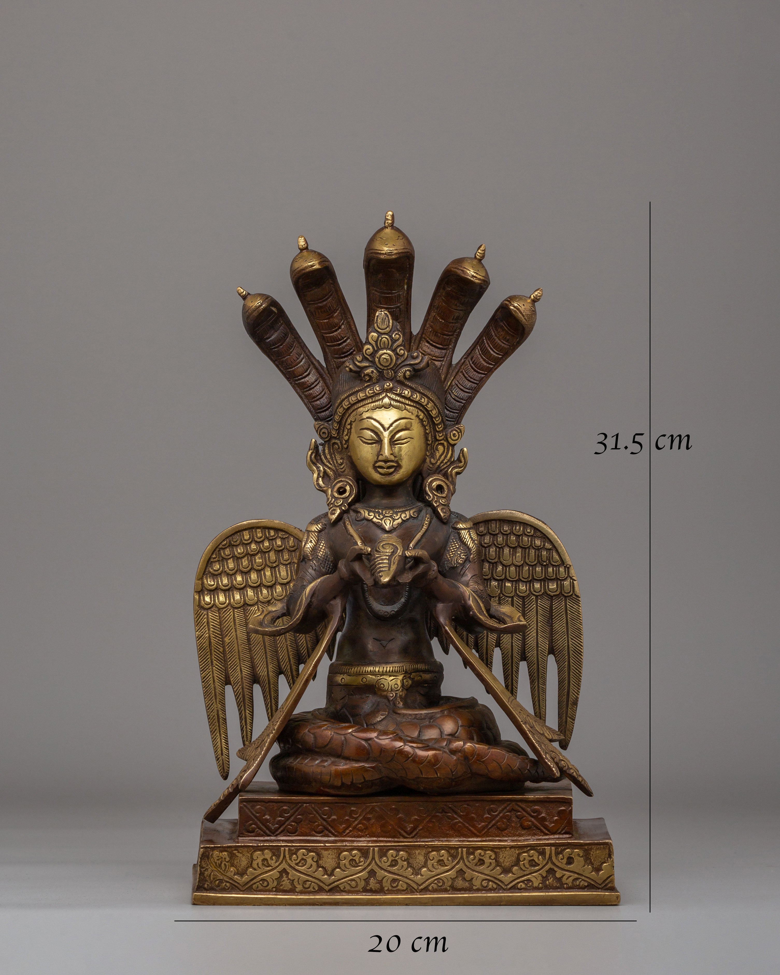 Traditional Nagkanya Statue | Handmade Brass Snake Goddess Figurine