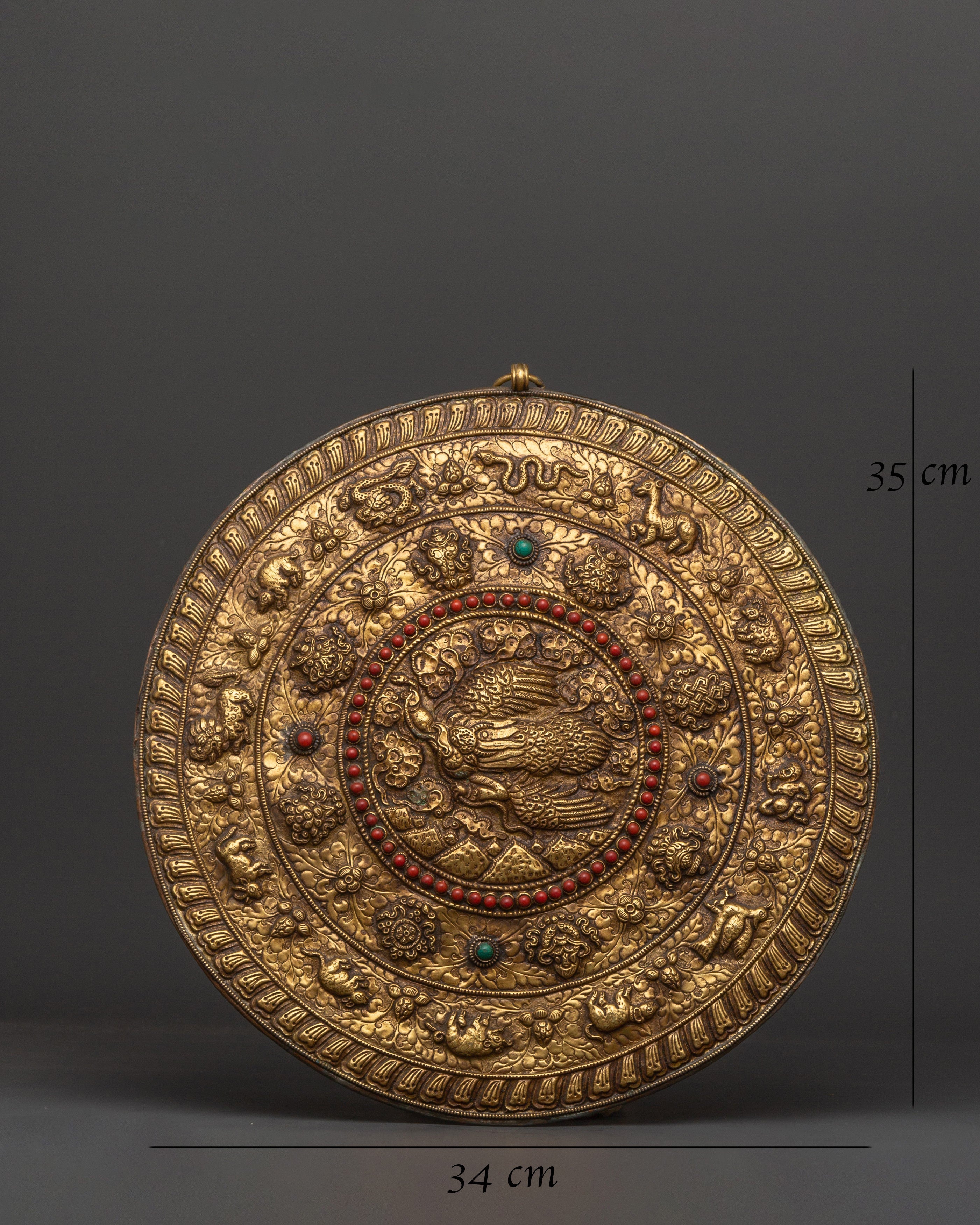 Brass Tibetan Religious Wall Hanging | Perfect for Spiritual Decor