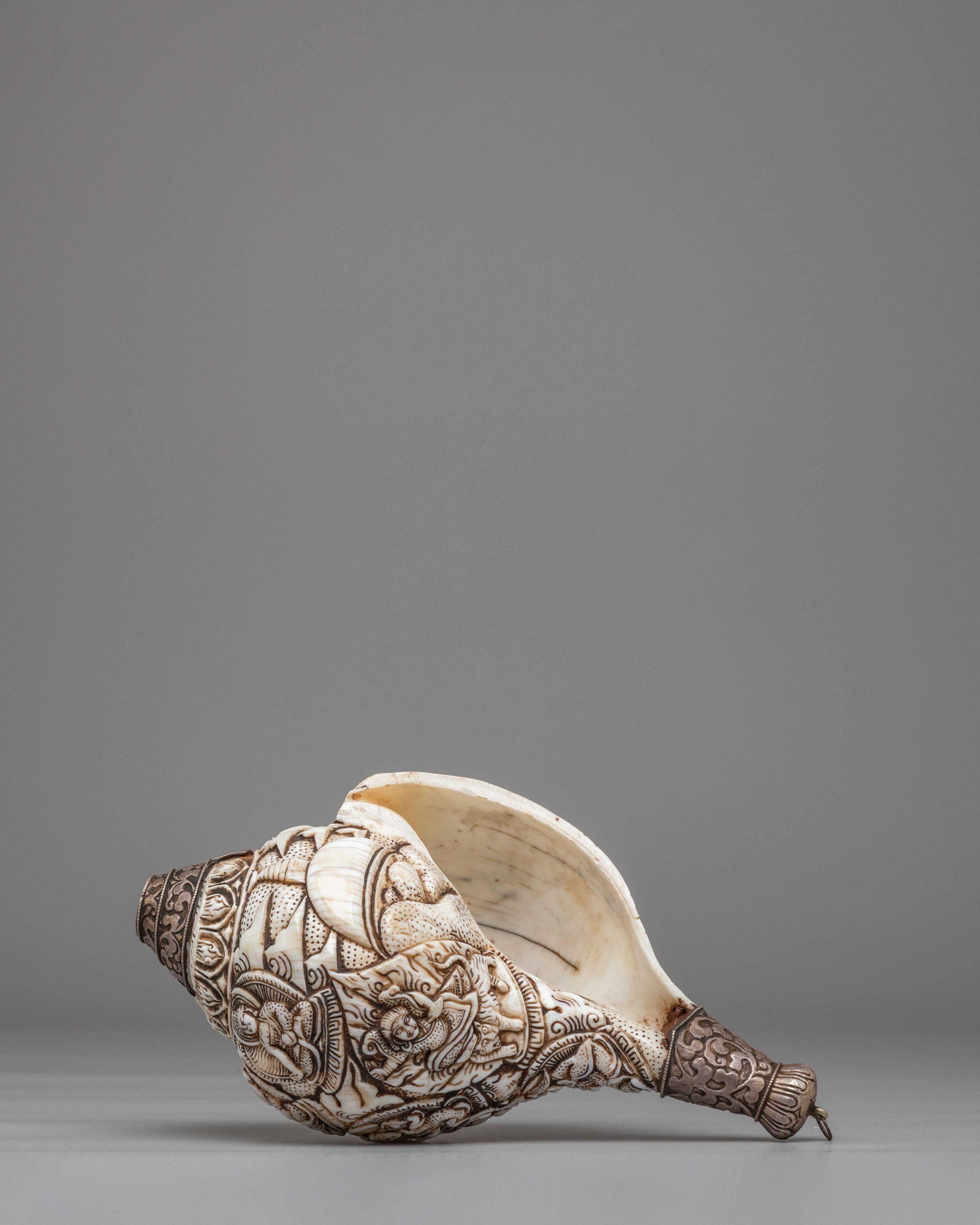 Guru Rinpoche Conch Shell | Tibetan Buddhist Ritual Tool