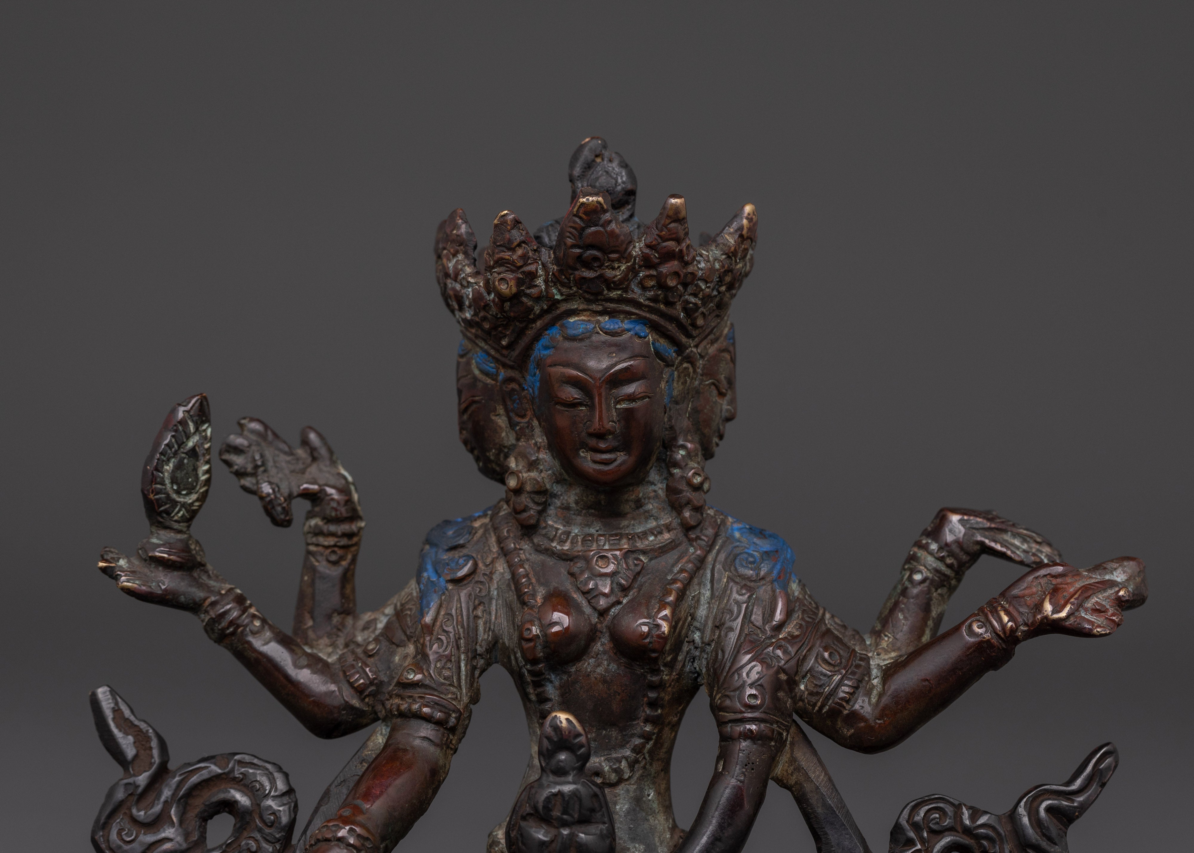 Handcrafted Vasudhara Brass Statue | Sacred Symbol of Buddhist Wealth Blessings