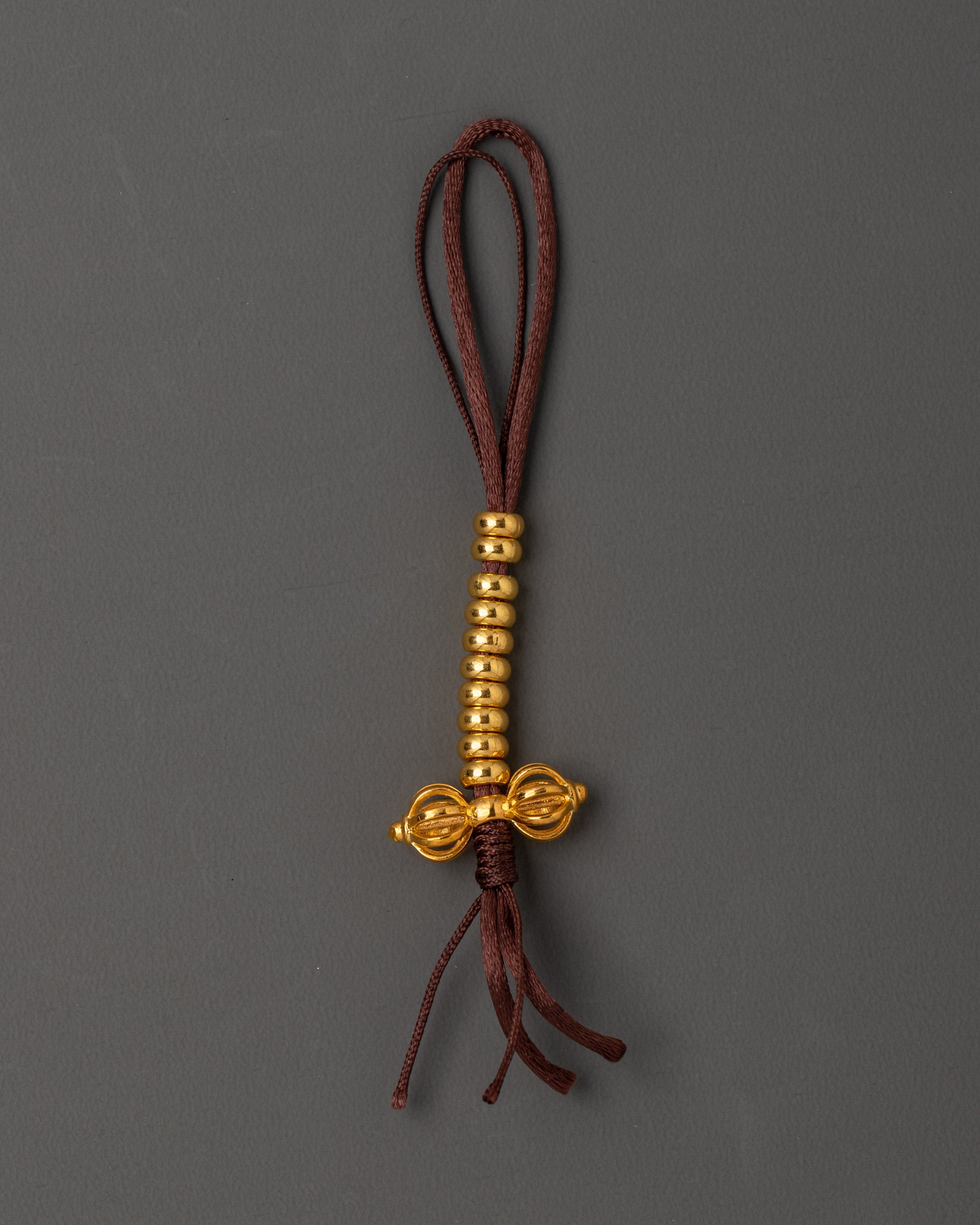 Tibetan Chupsel Ritual Cord with Vajra & Bell | Buddhist Tantric Accessory for Altar or Robe