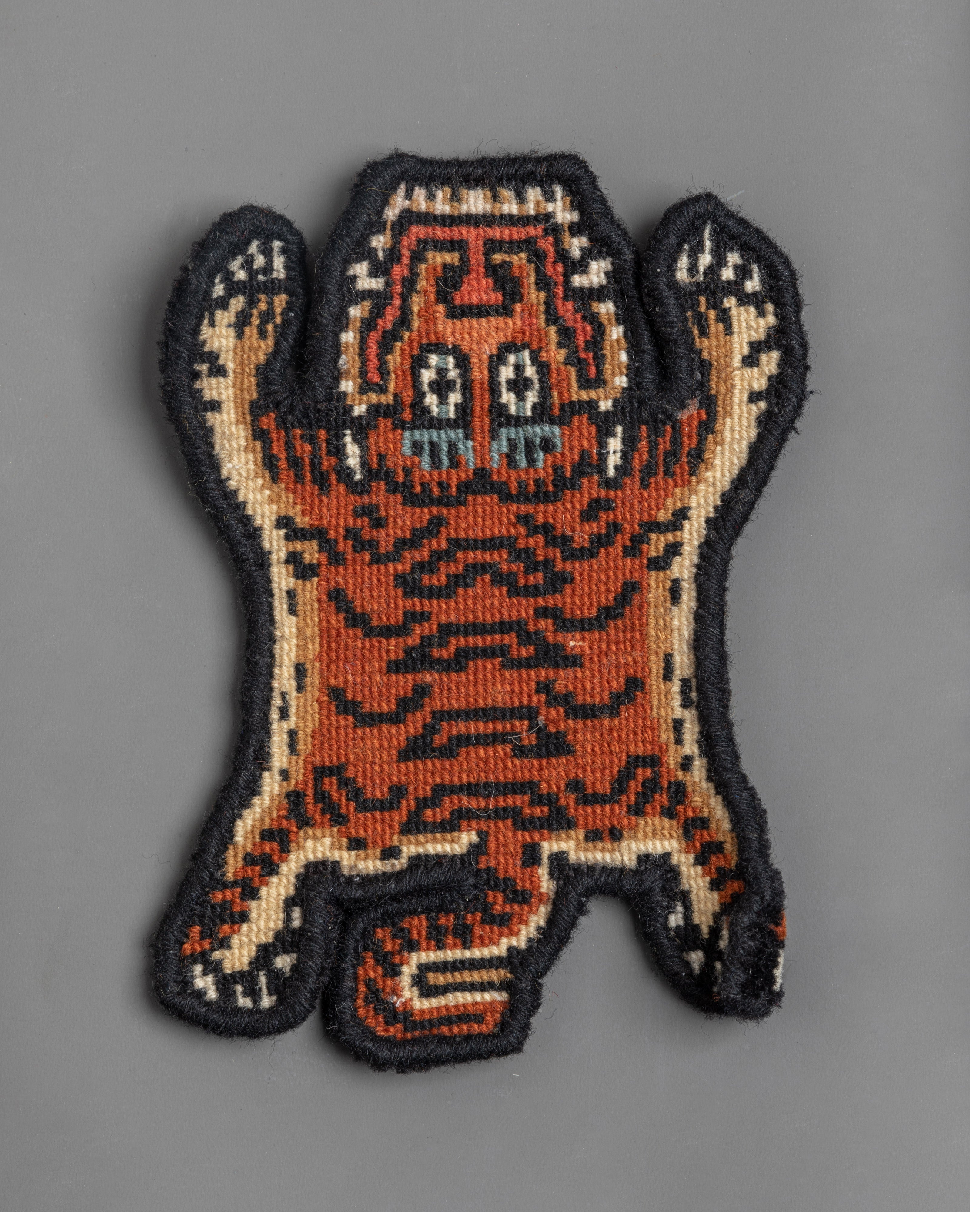 Wool Tiger Design Rug | Tibetan Wool Rug for Spiritual & Home Décor