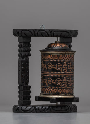 Elegant Traditional Buddhist Prayer Wheel | Sacred Tool for Meditation and Daily Prayers