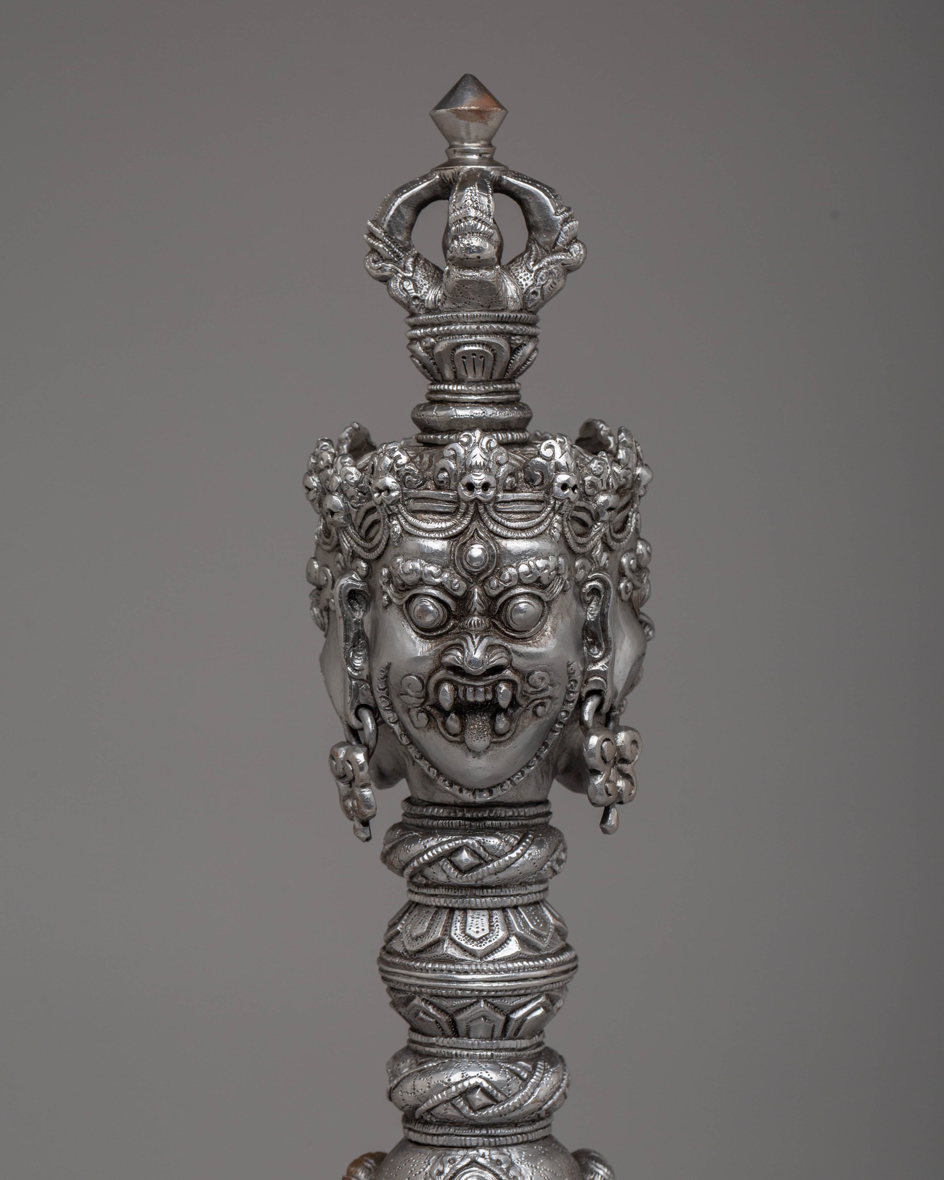 Iron Phurba for Buddhist Ceremonies |Tibetan Ritual Tool with Acrylic Color