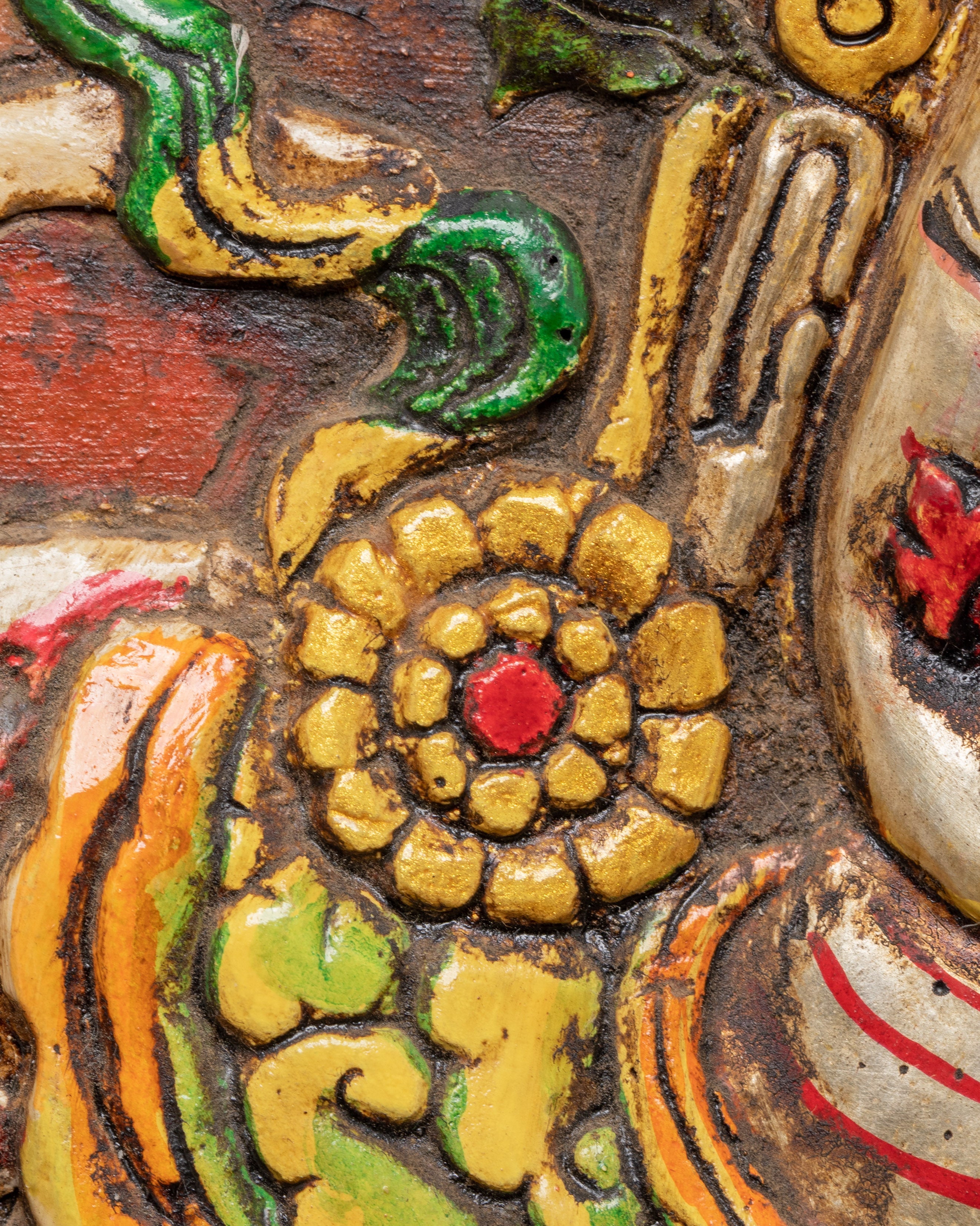 Ekajati Wooden Crafted Wall Hanging | Tibetan Buddhist Wall Art