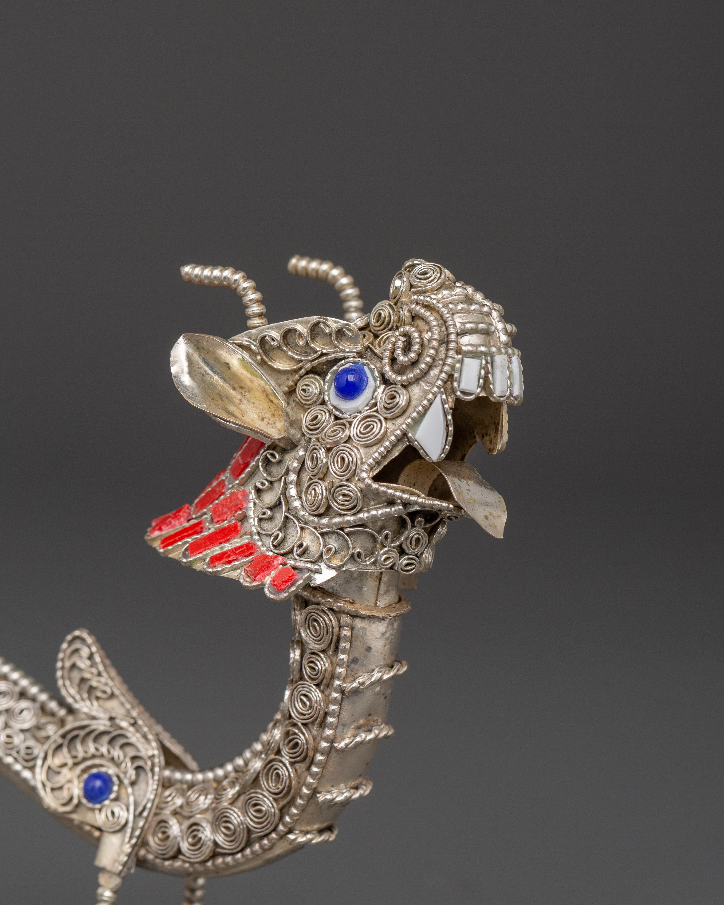 Tibetan Dragon Statue Set | Sacred Guardian Pair for Feng Shui or Spiritual Decor