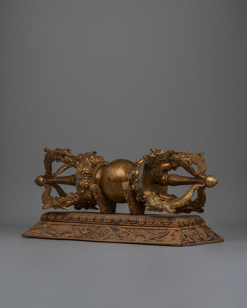 Vajra Buddhist with Stand |  Handcrafted Ritual Object for Spiritual Awakening and Protection