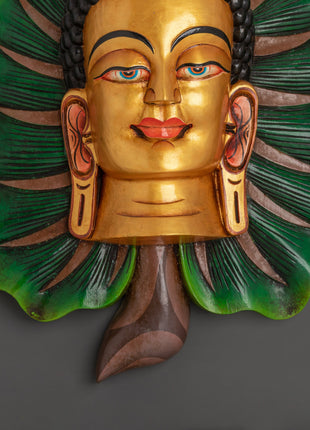 Buddha Wall Hanging on Bodhi Leaf | Symbol of Enlightenment & Peace