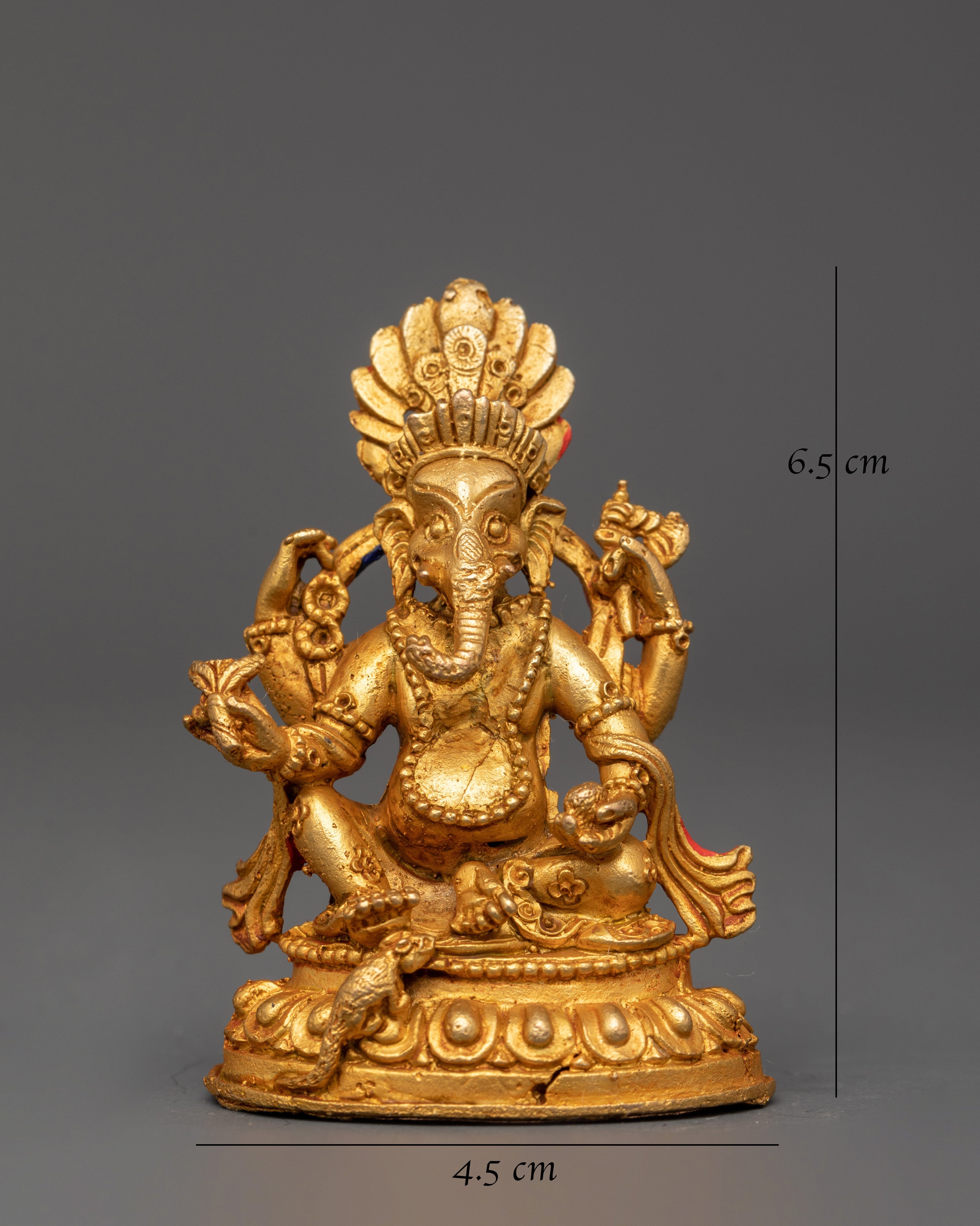 Gold-Plated Ganesh Statue | Hindu Elephant God of Wisdom & Prosperity