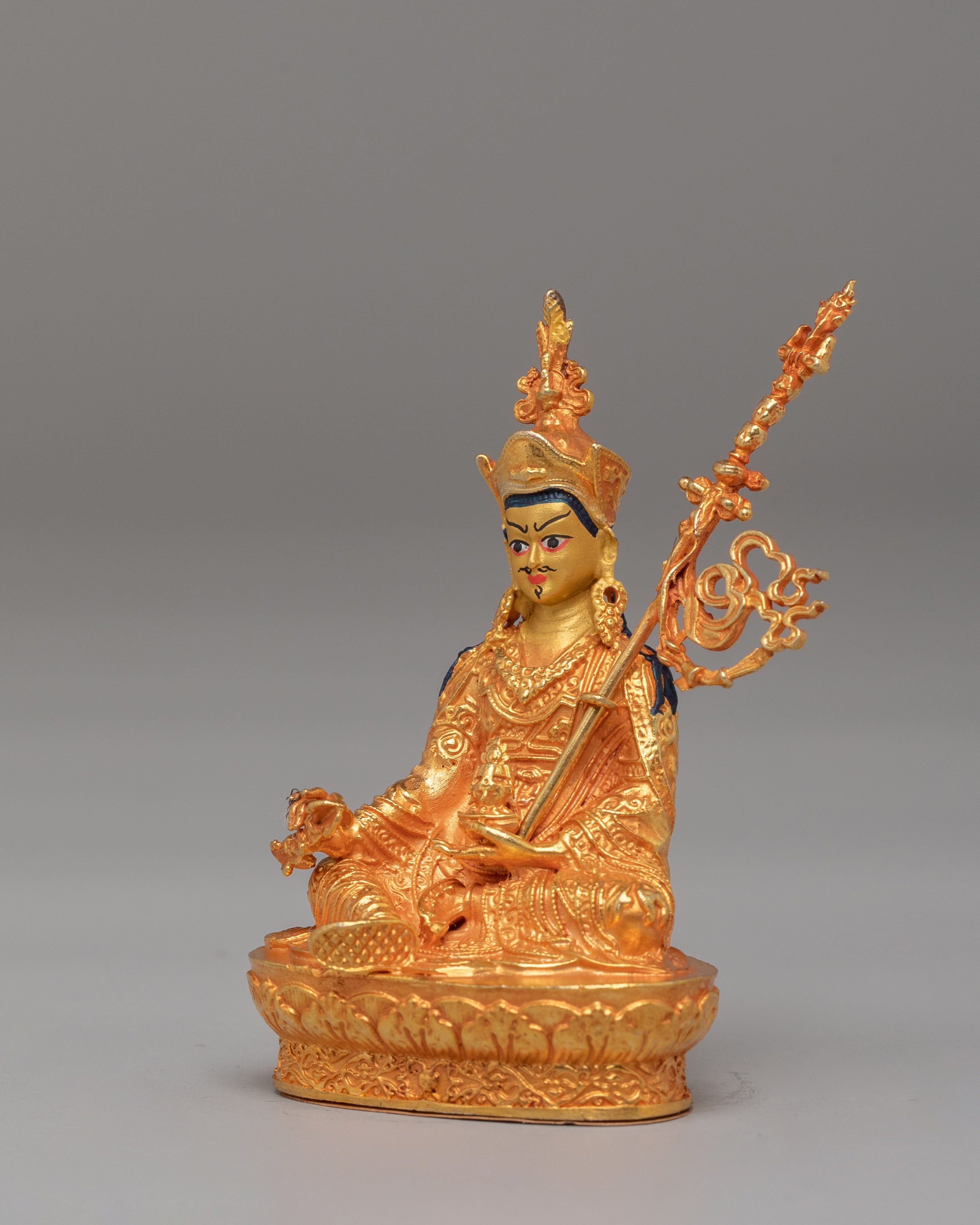Tibetan Lotus Born Guru Rinpoche Sculpture | Handmade Artwork