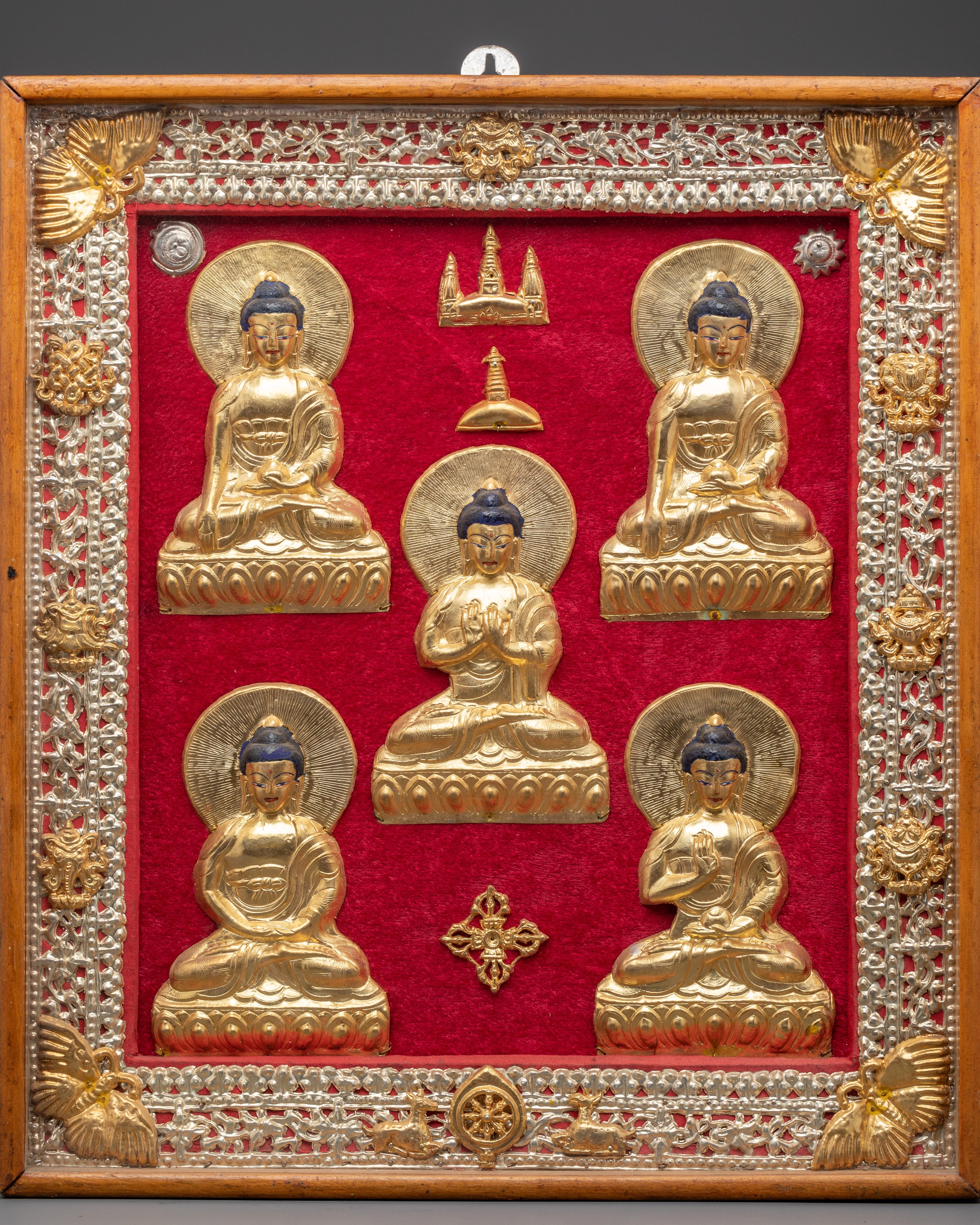 Five Dhyani Buddhas Wall Hanging | Spiritual Wall Decor | Buddhist Home Decor