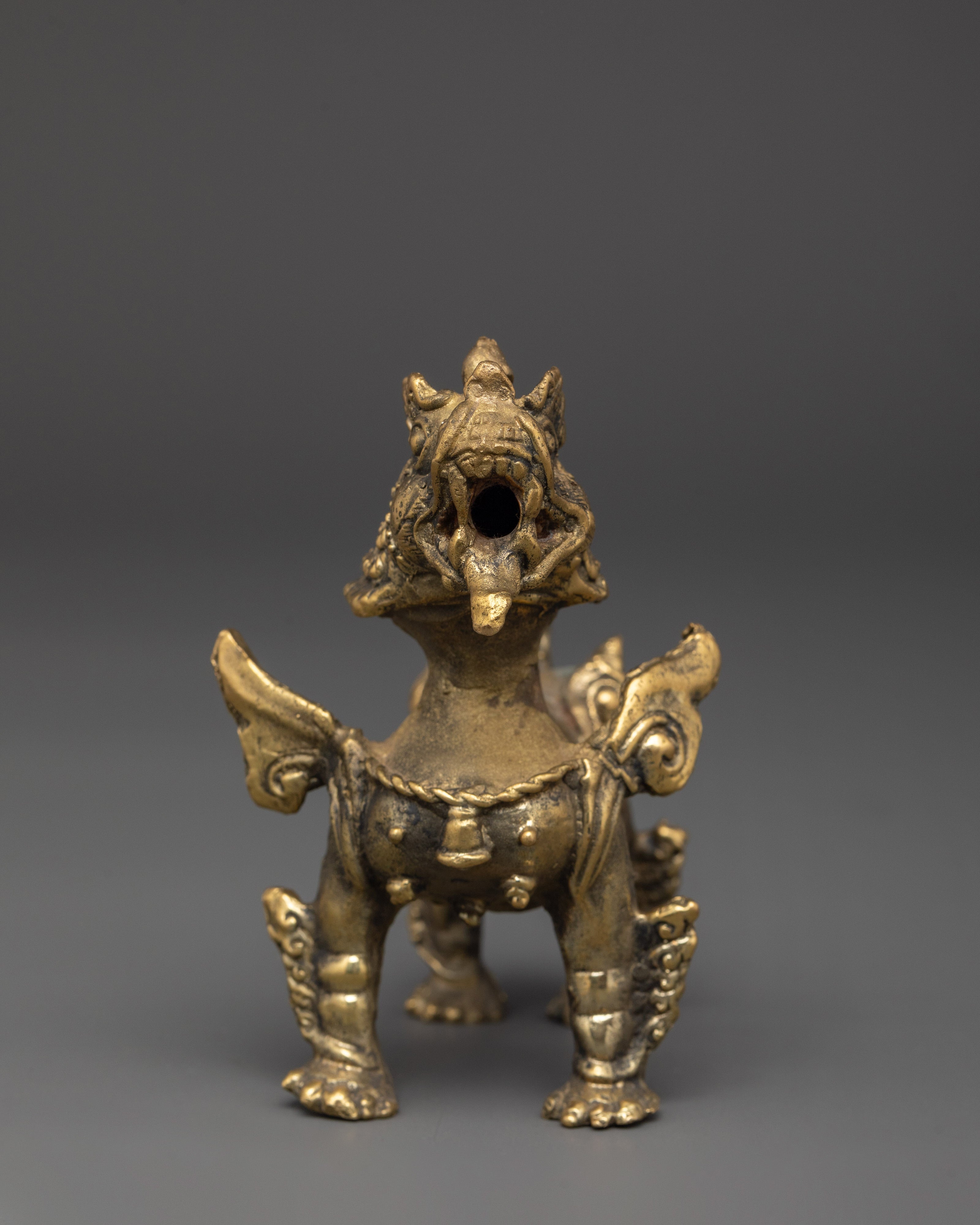 Handcrafted Brass Lion Figurine| Tibetan Home Decor