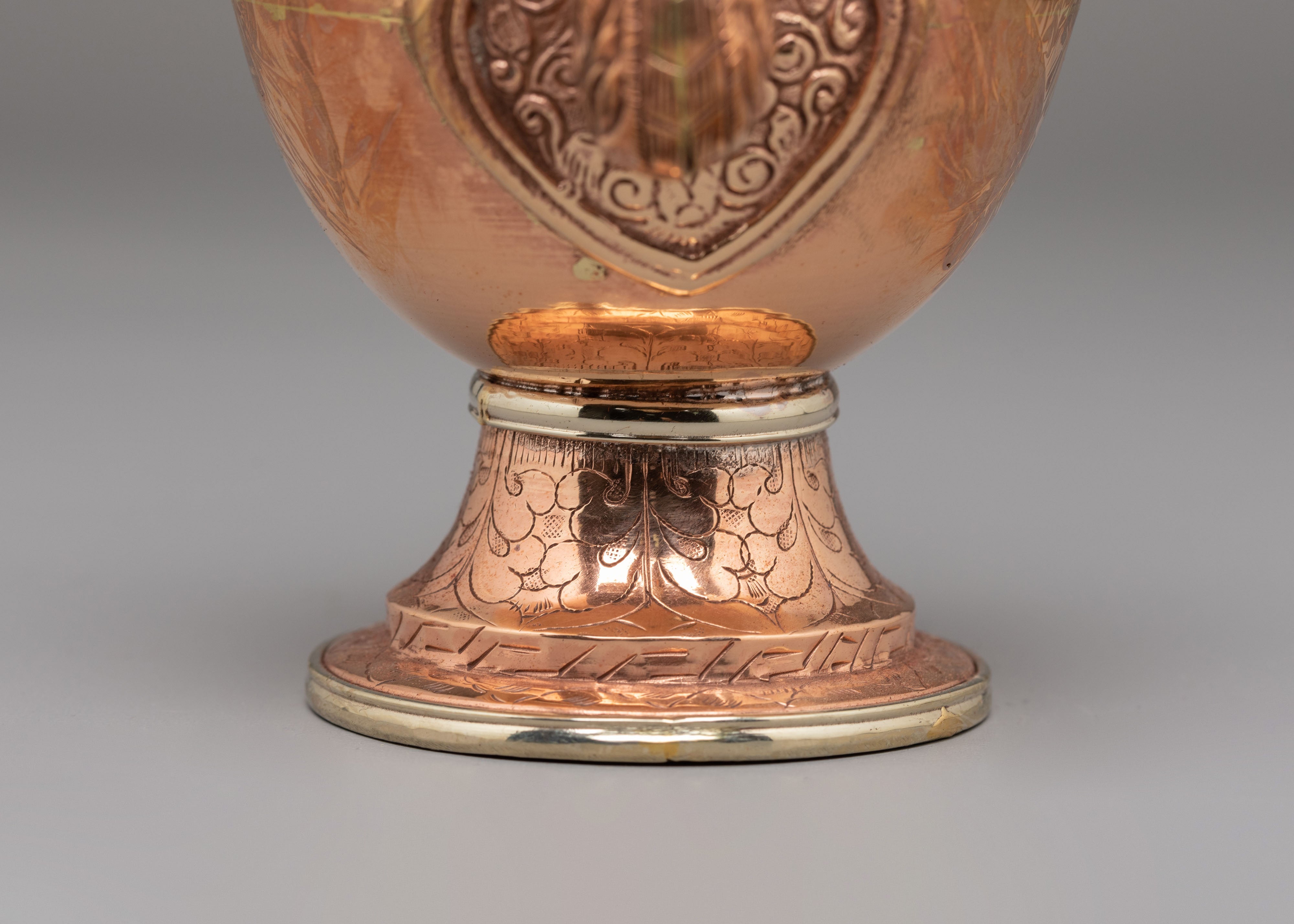 Sacred Bhumba Ritual Vessel | Copper & White Metal Vessel for Spiritual Ceremonies