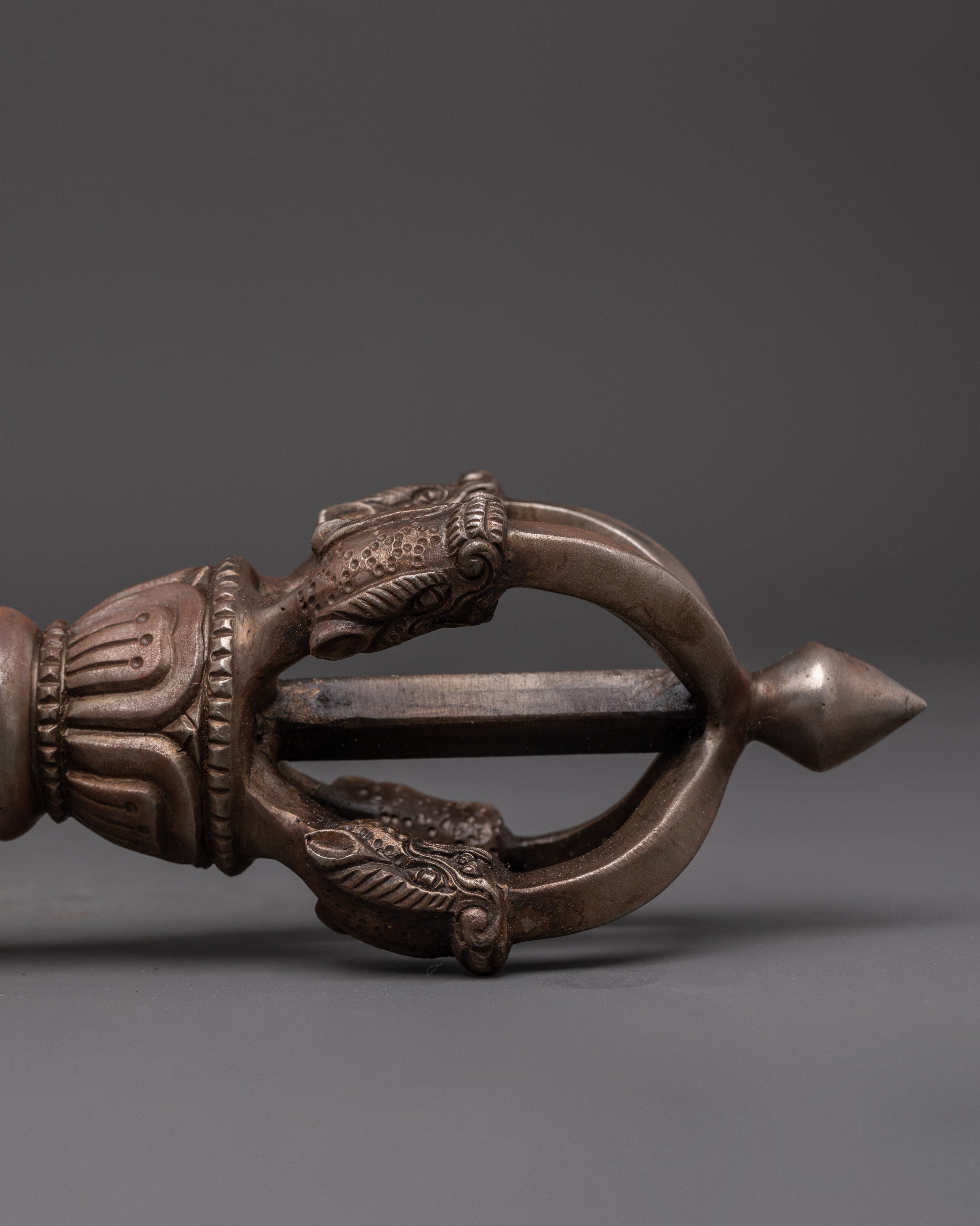 Tibetan Buddhist Altar Object Vajra | Iron Dorje Ritual Tool for Spiritual Strength