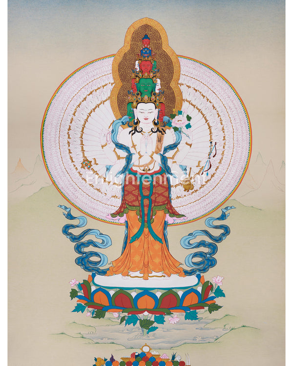 Buddha Avalokiteshvara Thangka | Bodhisattva of Infinite Compassion