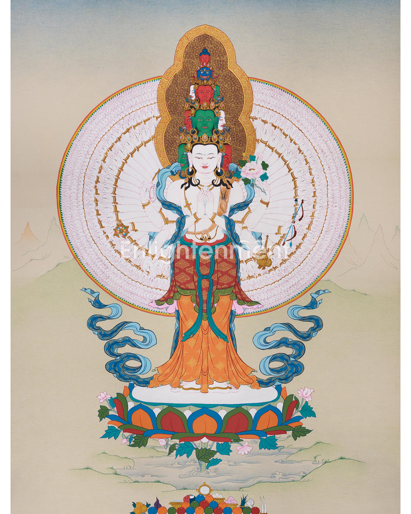 Buddha Avalokiteshvara Thangka | Bodhisattva of Infinite Compassion