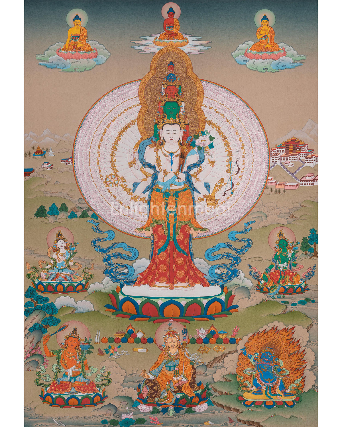 1000-Armed Chenrezig with Other Deities