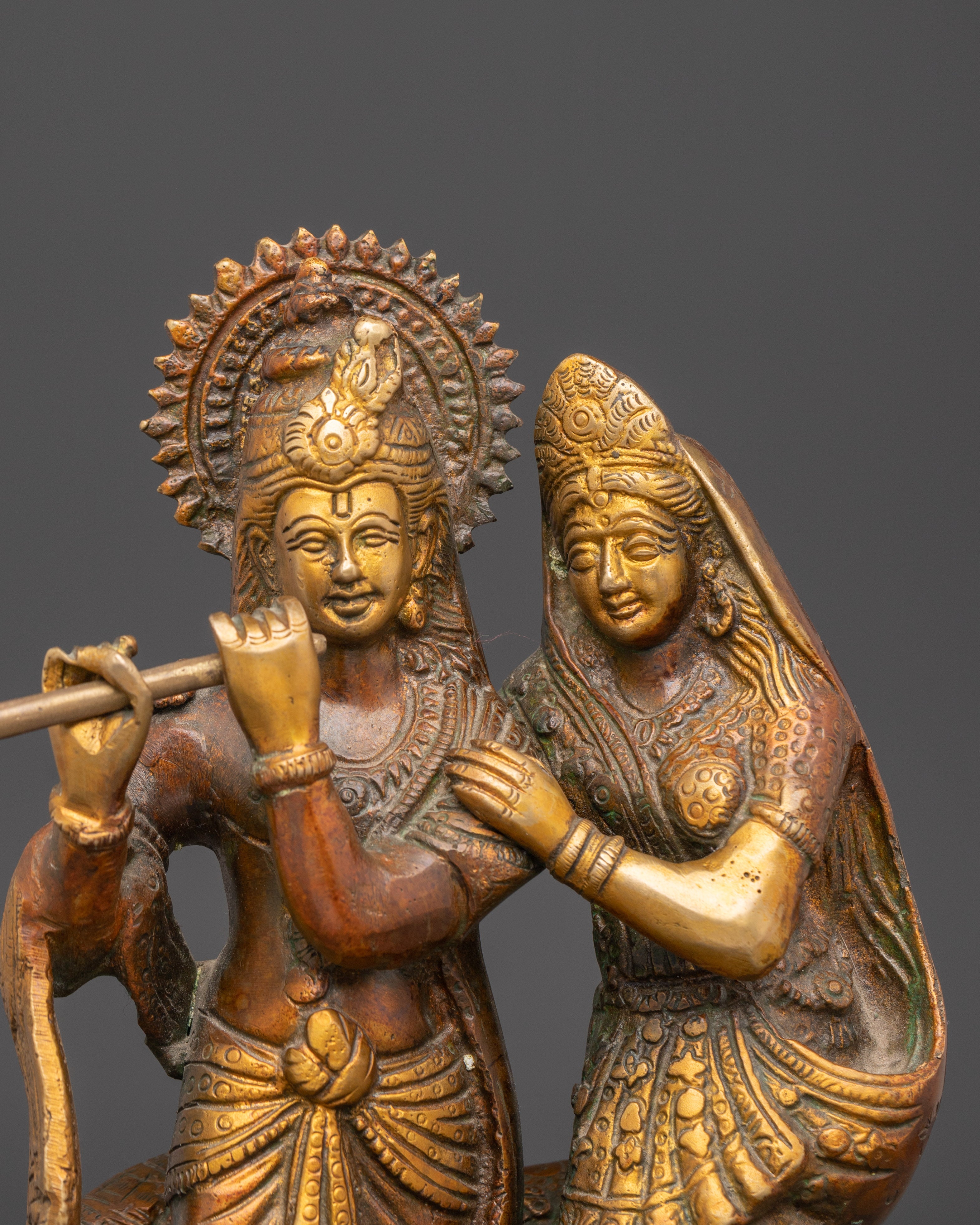 Statue of Radha and Krishna | Brass Radha Krishna Hindu Art