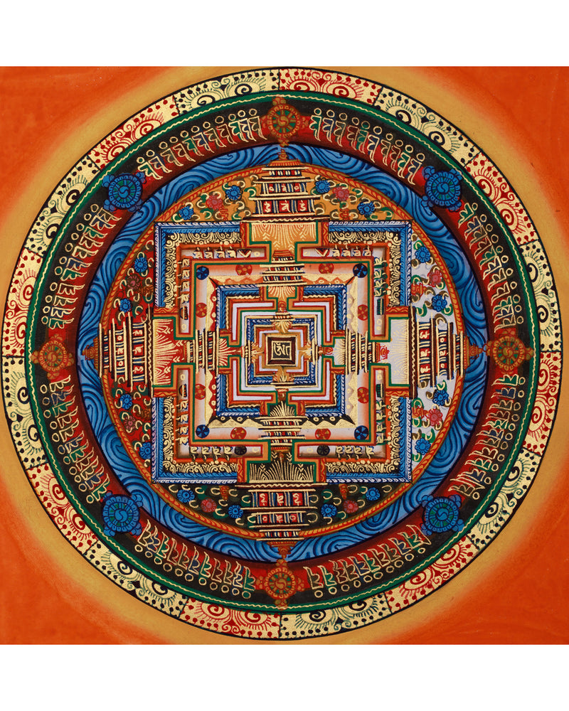 Small Kalachakra Mandala Thangka | Tibetan Buddhist Sacred Art