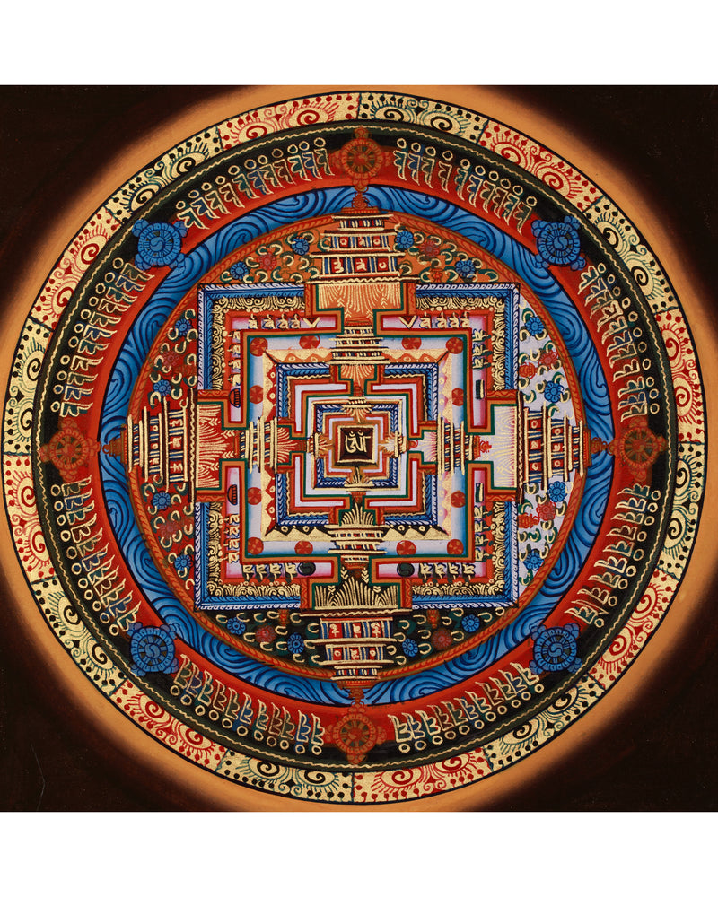 Small Kalachakra Mandala Thangka | Tibetan Buddhist Sacred Art