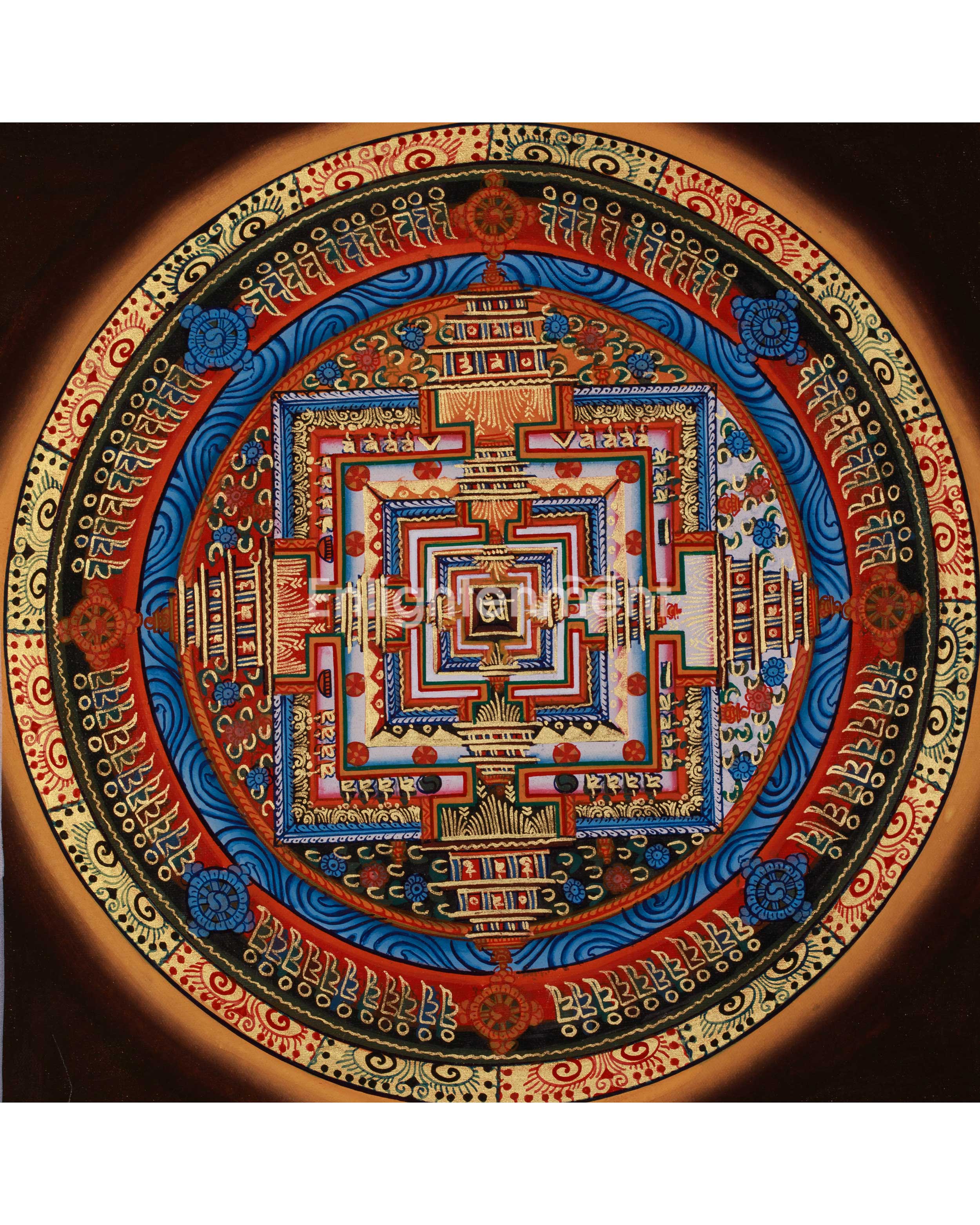 Small Kalachakra Mandala Thangka | Tibetan Buddhist Sacred Art