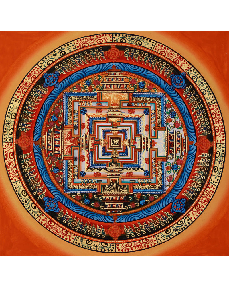 Small Kalachakra Mandala Thangka | Tibetan Buddhist Sacred Art