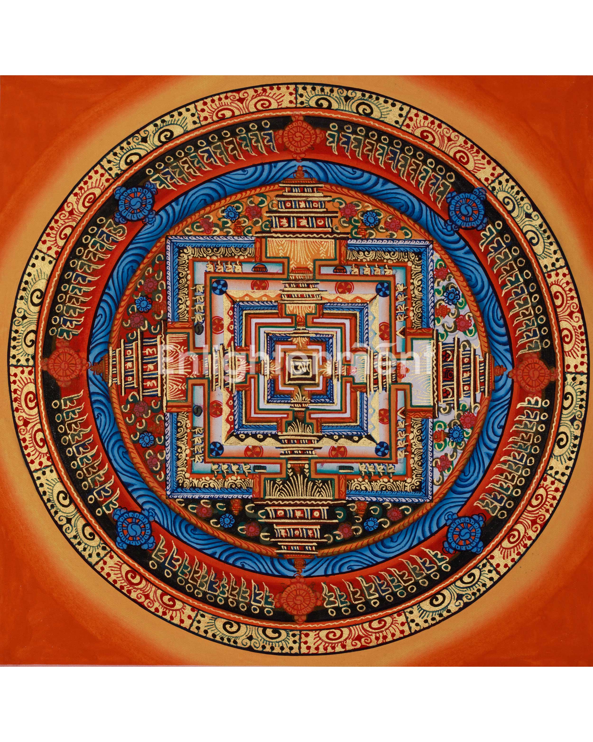 Small Kalachakra Mandala Thangka | Tibetan Buddhist Sacred Art