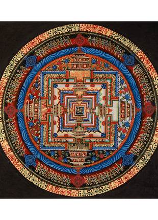 Small Kalachakra Mandala Thangka | Tibetan Buddhist Sacred Art