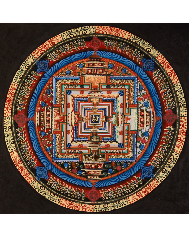 Small Kalachakra Mandala Thangka | Tibetan Buddhist Sacred Art