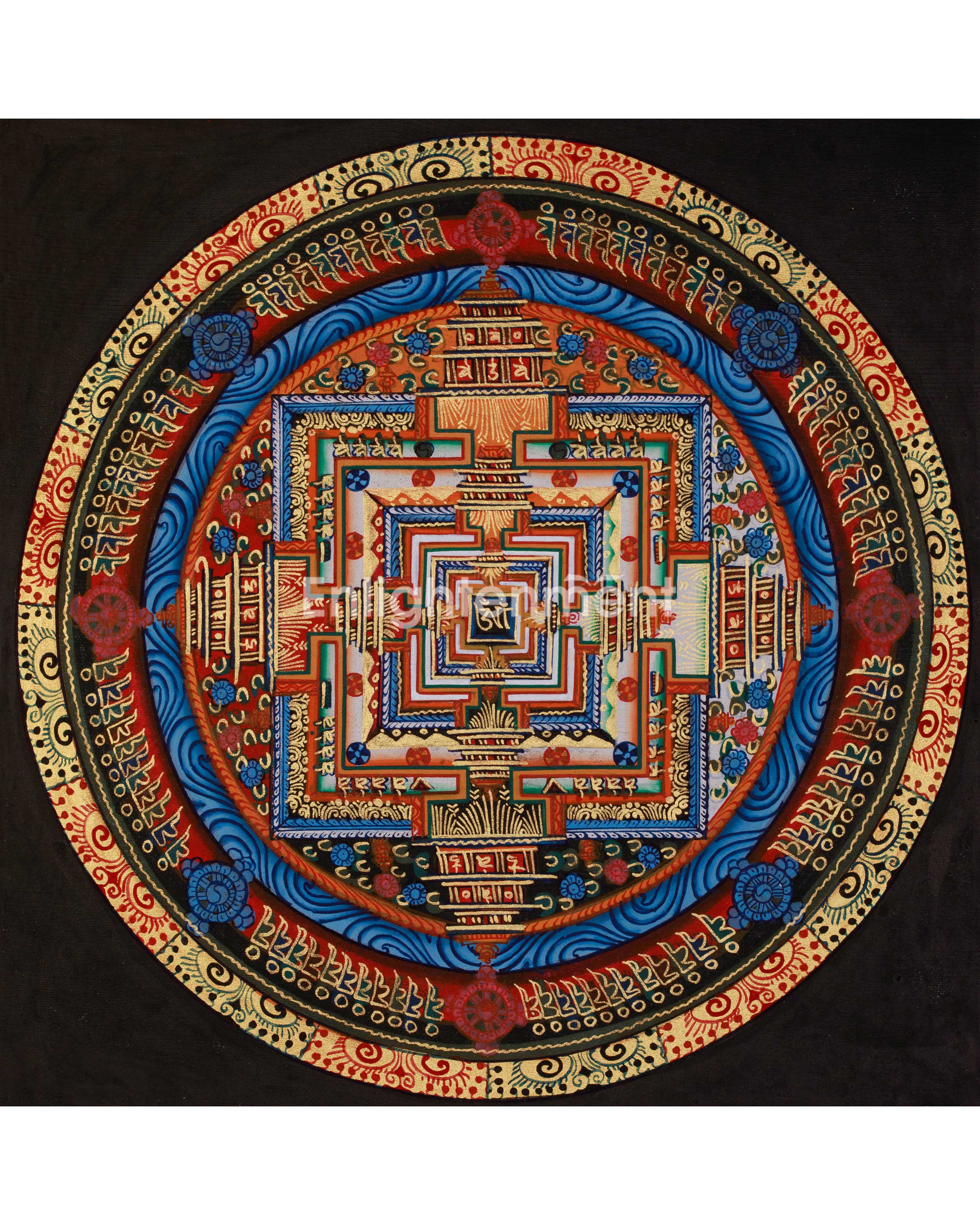 Small Kalachakra Mandala Thangka | Tibetan Buddhist Sacred Art