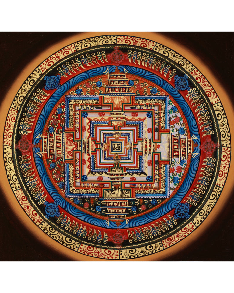 Small Kalachakra Mandala Thangka | Tibetan Buddhist Sacred Art