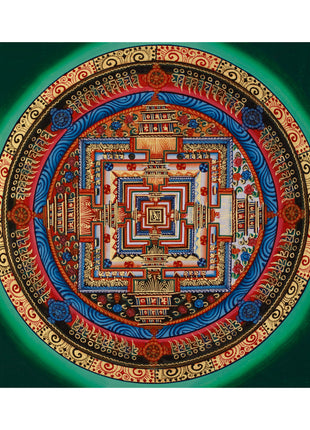 Small Kalachakra Mandala Thangka | Tibetan Buddhist Sacred Art