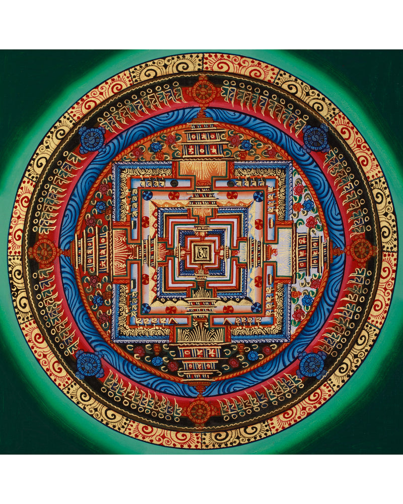 Small Kalachakra Mandala Thangka | Tibetan Buddhist Sacred Art