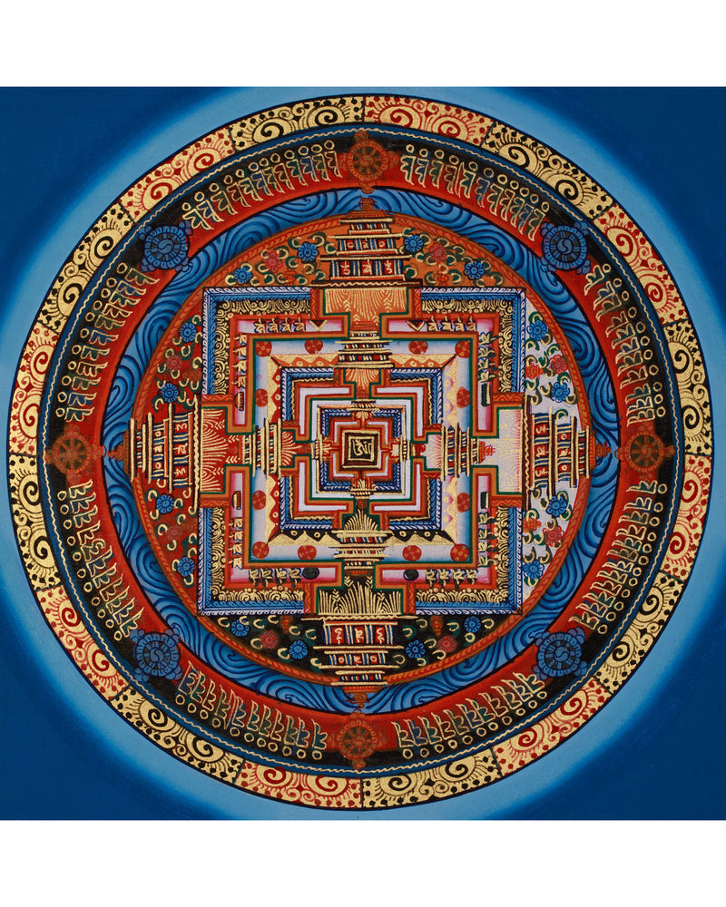 Small Kalachakra Mandala Thangka | Tibetan Buddhist Sacred Art