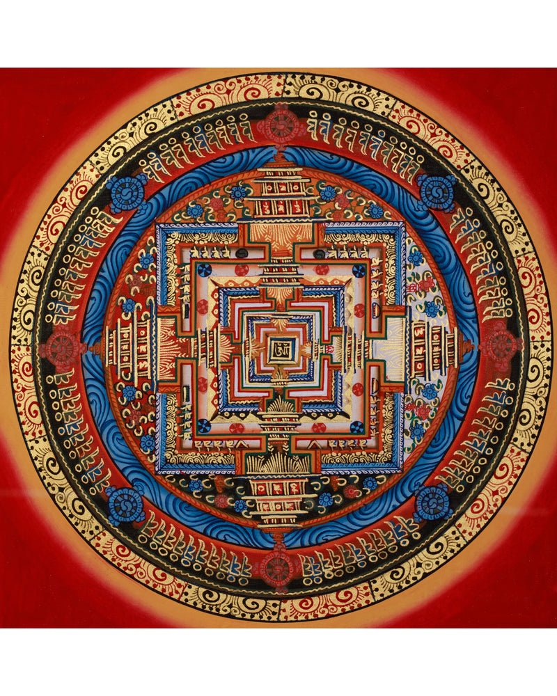 Small Kalachakra Mandala Thangka | Tibetan Buddhist Sacred Art