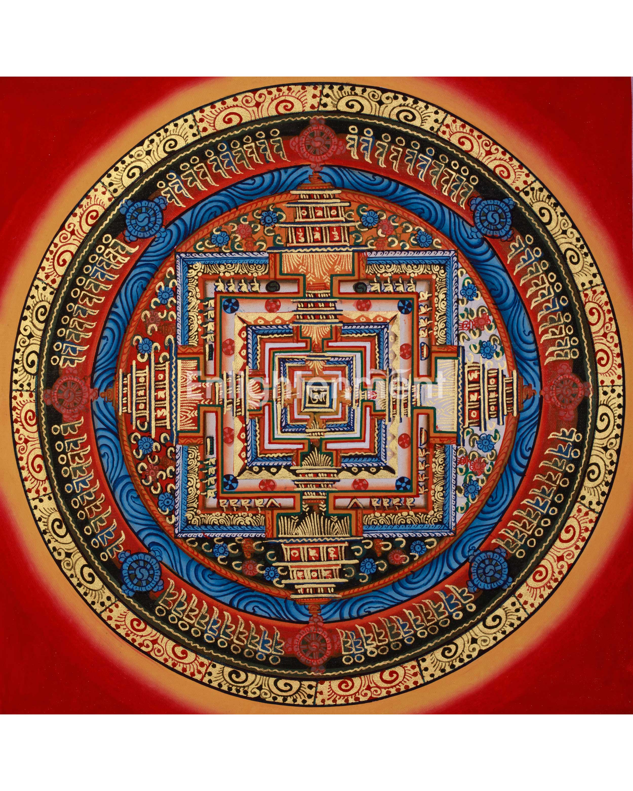 Small Kalachakra Mandala Thangka | Tibetan Buddhist Sacred Art