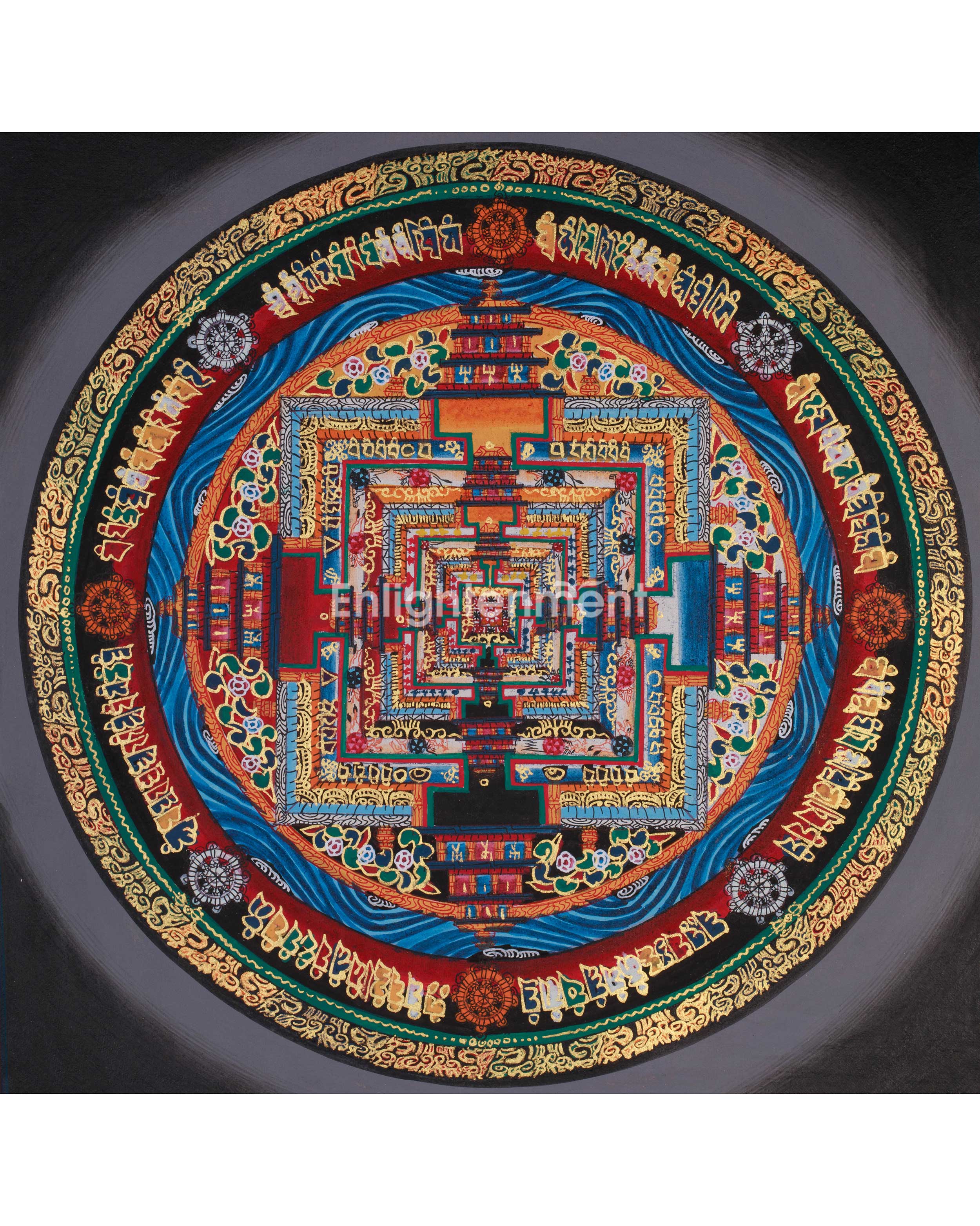 Small Kalachakra Mandala Thangka | Tibetan Art of Time and Cosmic Balance