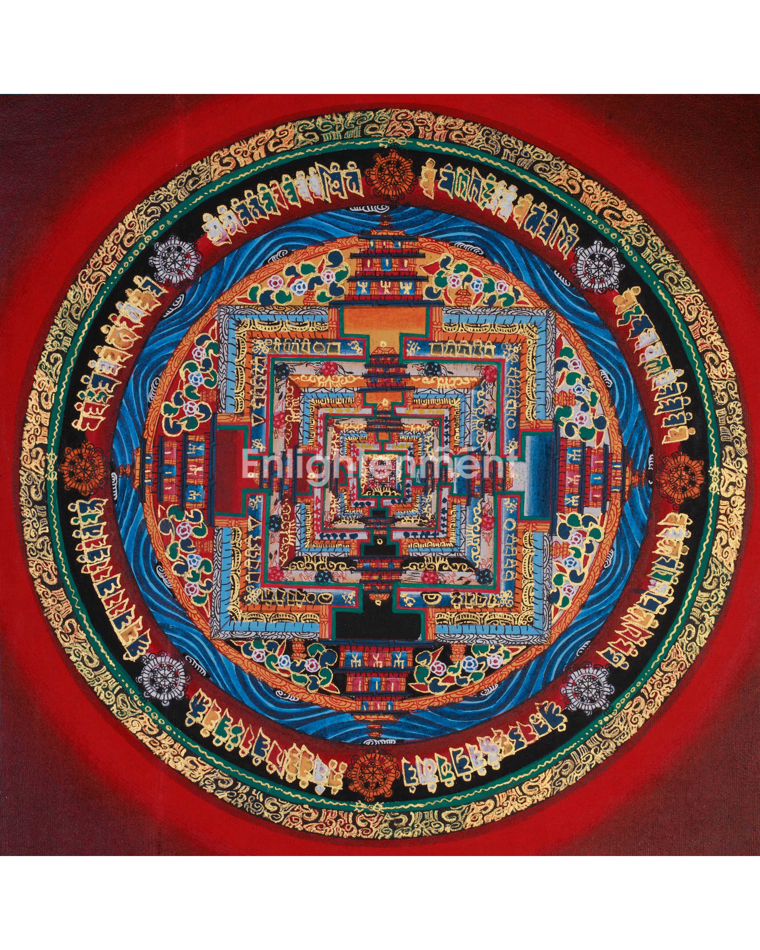 Small Kalachakra Mandala Thangka | Tibetan Art of Time and Cosmic Balance