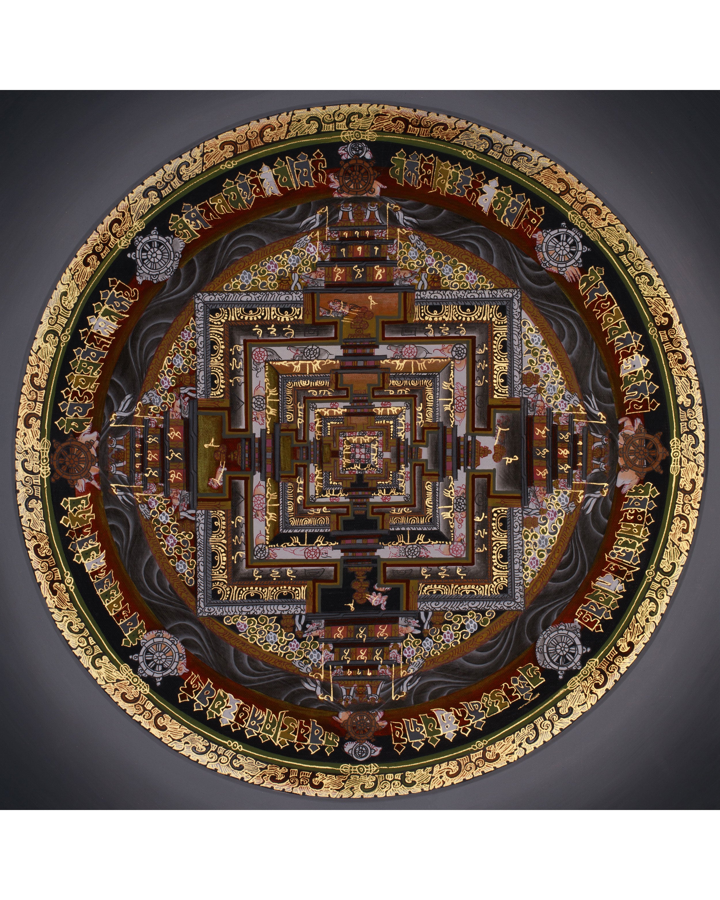 Kalachakra (Wheel of Time) Mandala Thangka | Journey Through Time and Enlightenment