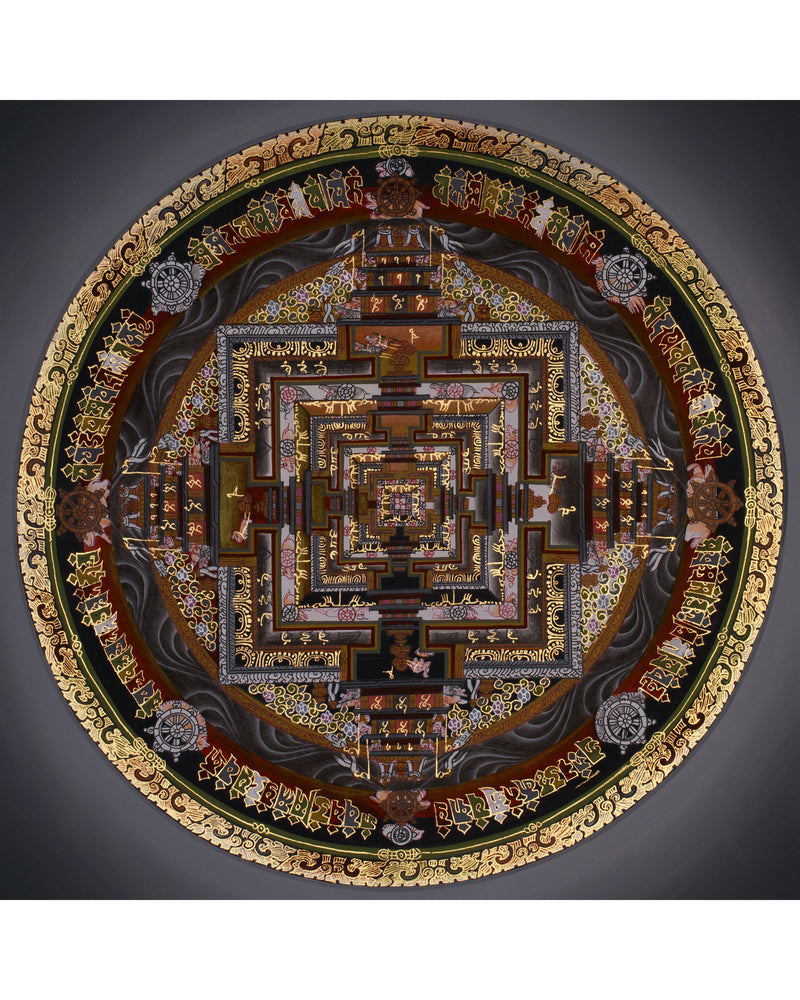 Kalachakra (Wheel of Time) Mandala Thangka | Journey Through Time and Enlightenment