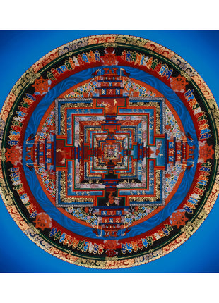 Kalachakra (Wheel of Time) Mandala Thangka | Journey Through Time and Enlightenment