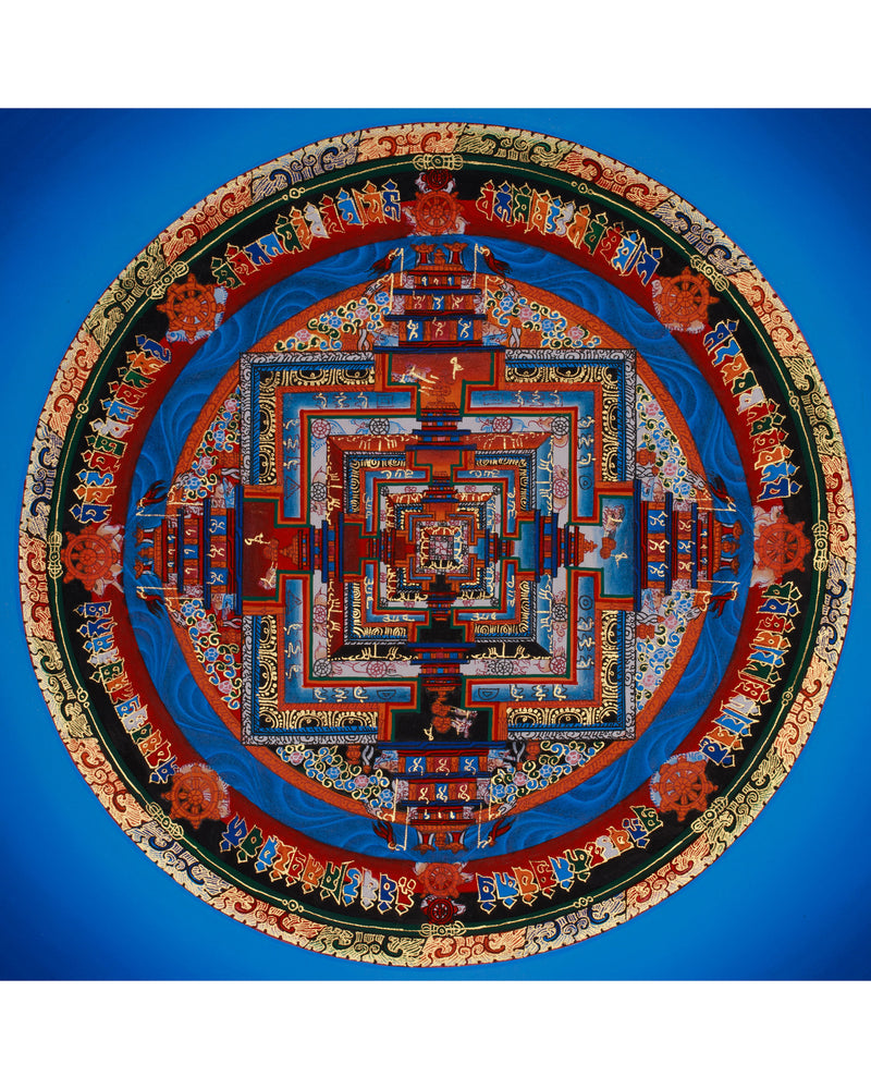 Kalachakra (Wheel of Time) Mandala Thangka | Journey Through Time and Enlightenment